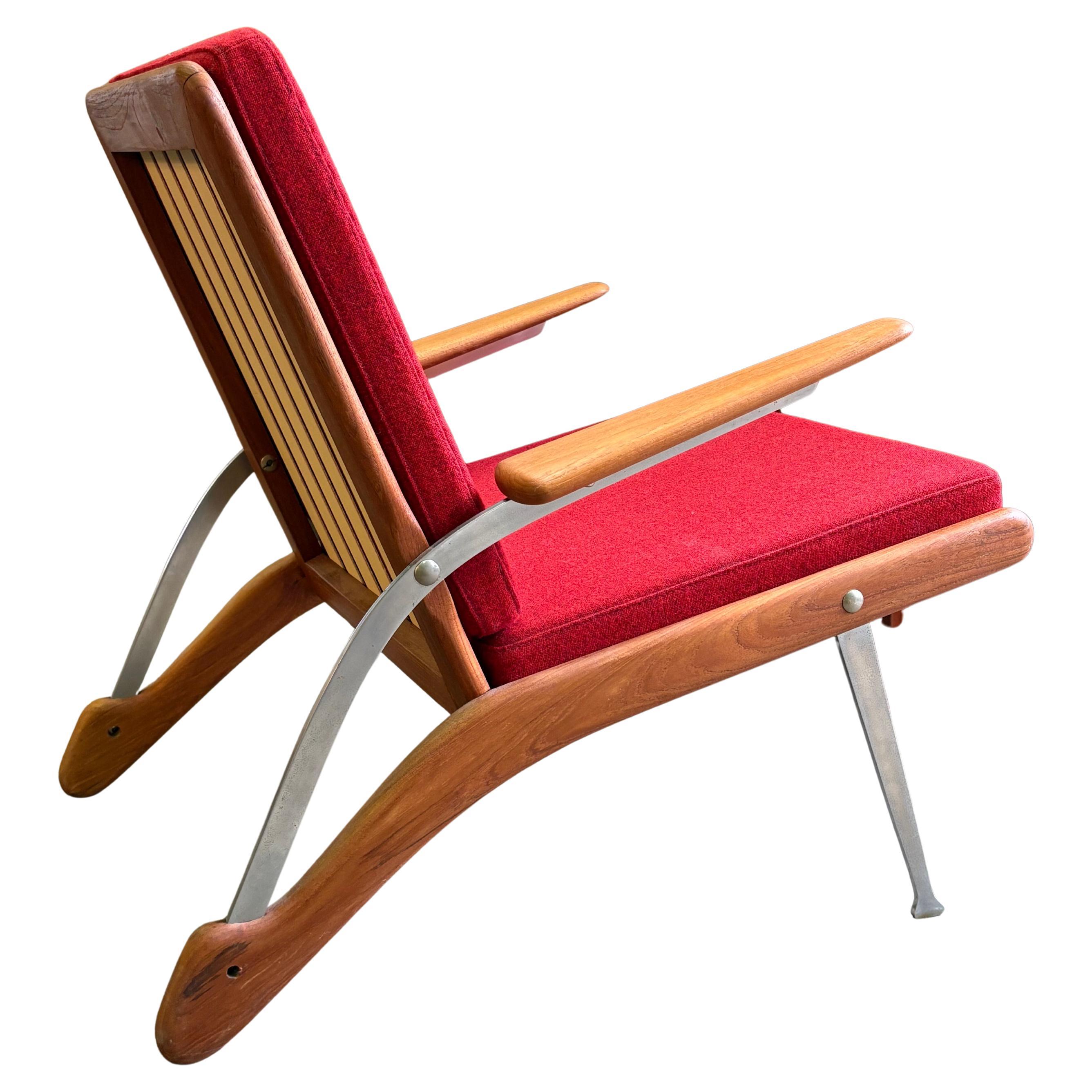 1960er Jahre Dänischer Loungesessel aus Teak und Stahl von Arne Hovmand-Olsen im Angebot