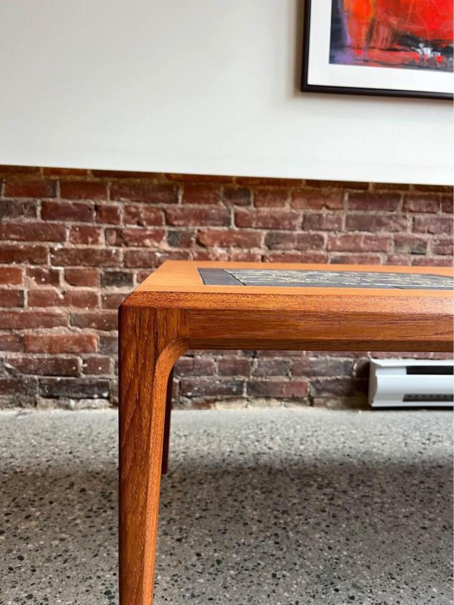 1960s Danish Teak and Tile Coffee Table by Johannes Andersen For Sale 1