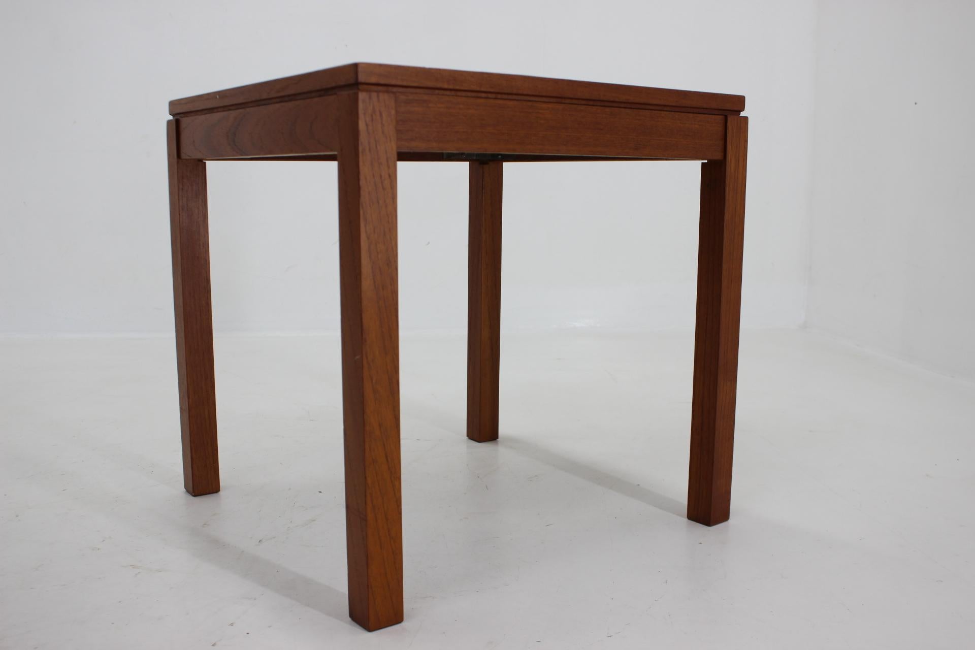 Mid-20th Century 1960s Danish Teak and Tile Side Table For Sale