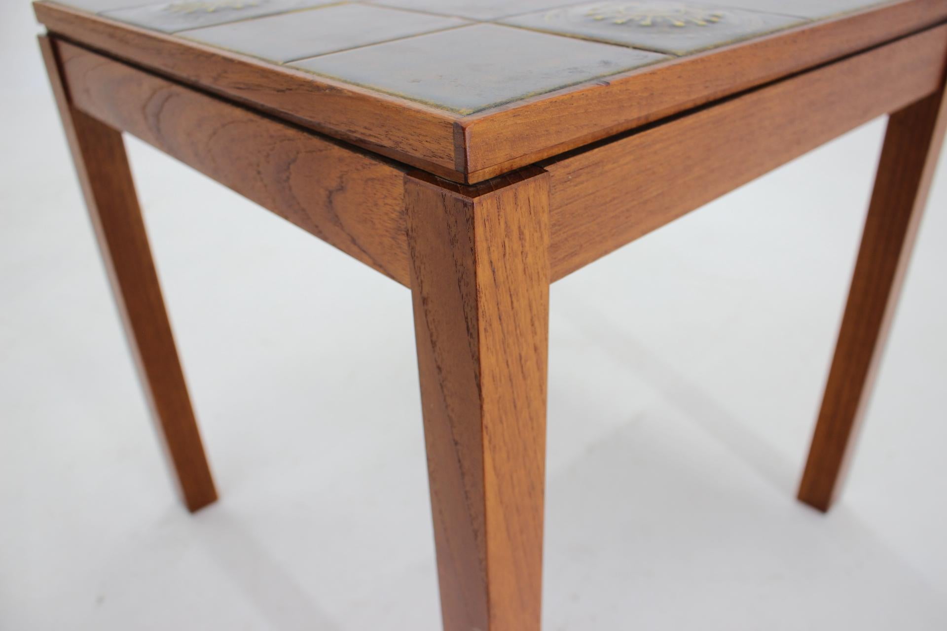 1960s Danish Teak and Tile Side Table For Sale 3