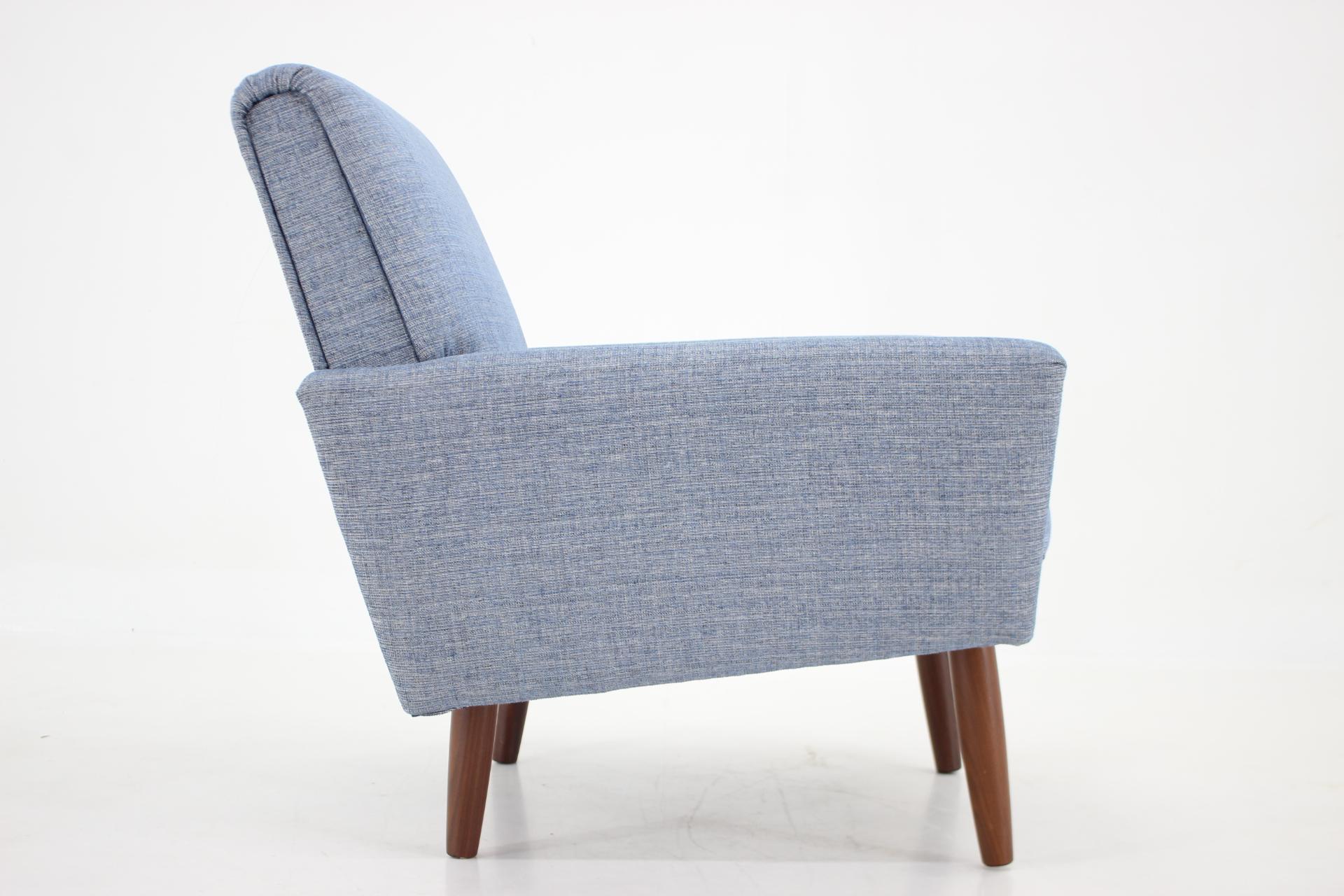 Mid-20th Century 1960s Danish Teak Armchair -Newly upholstered  For Sale