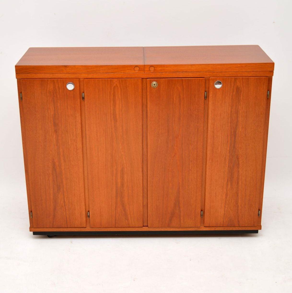 Mid-20th Century 1960s Danish Teak Captains Bar / Drinks Cabinet by Dyrlund