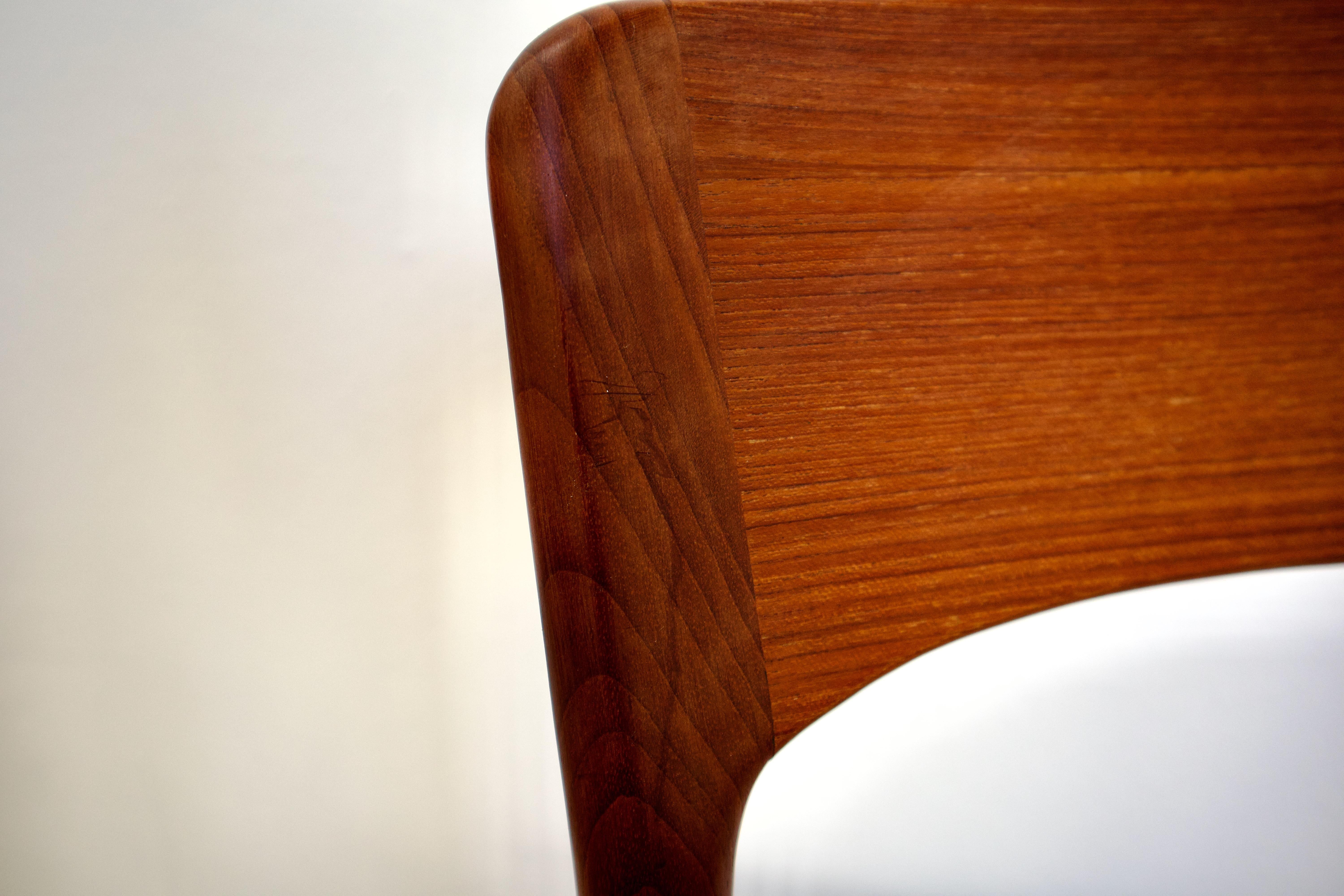 Quirky 1960s Danish Teak Chairs By Kai Kristiansen for K.S. Mobler For Sale 5
