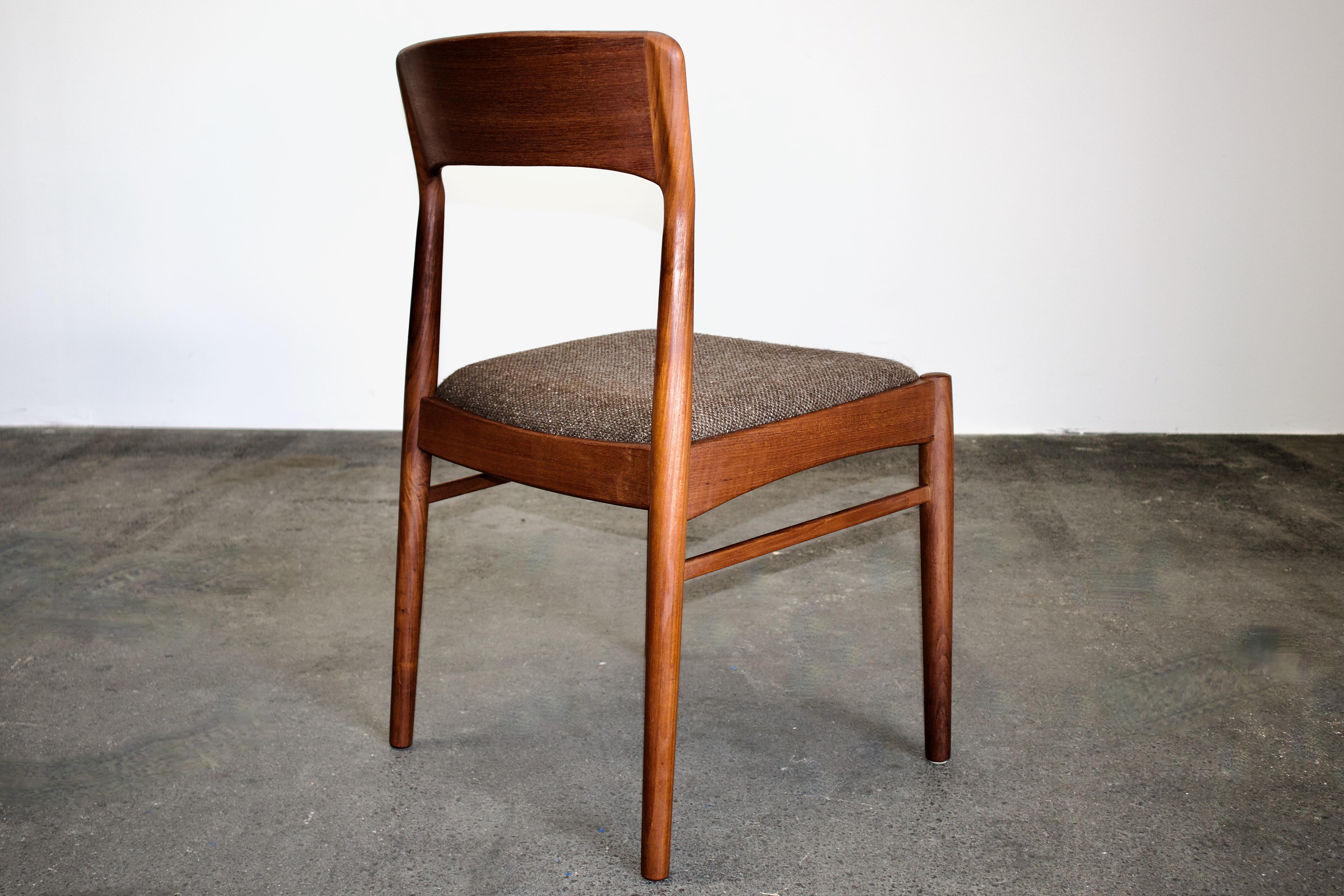 Mid-20th Century Quirky 1960s Danish Teak Chairs By Kai Kristiansen for K.S. Mobler For Sale