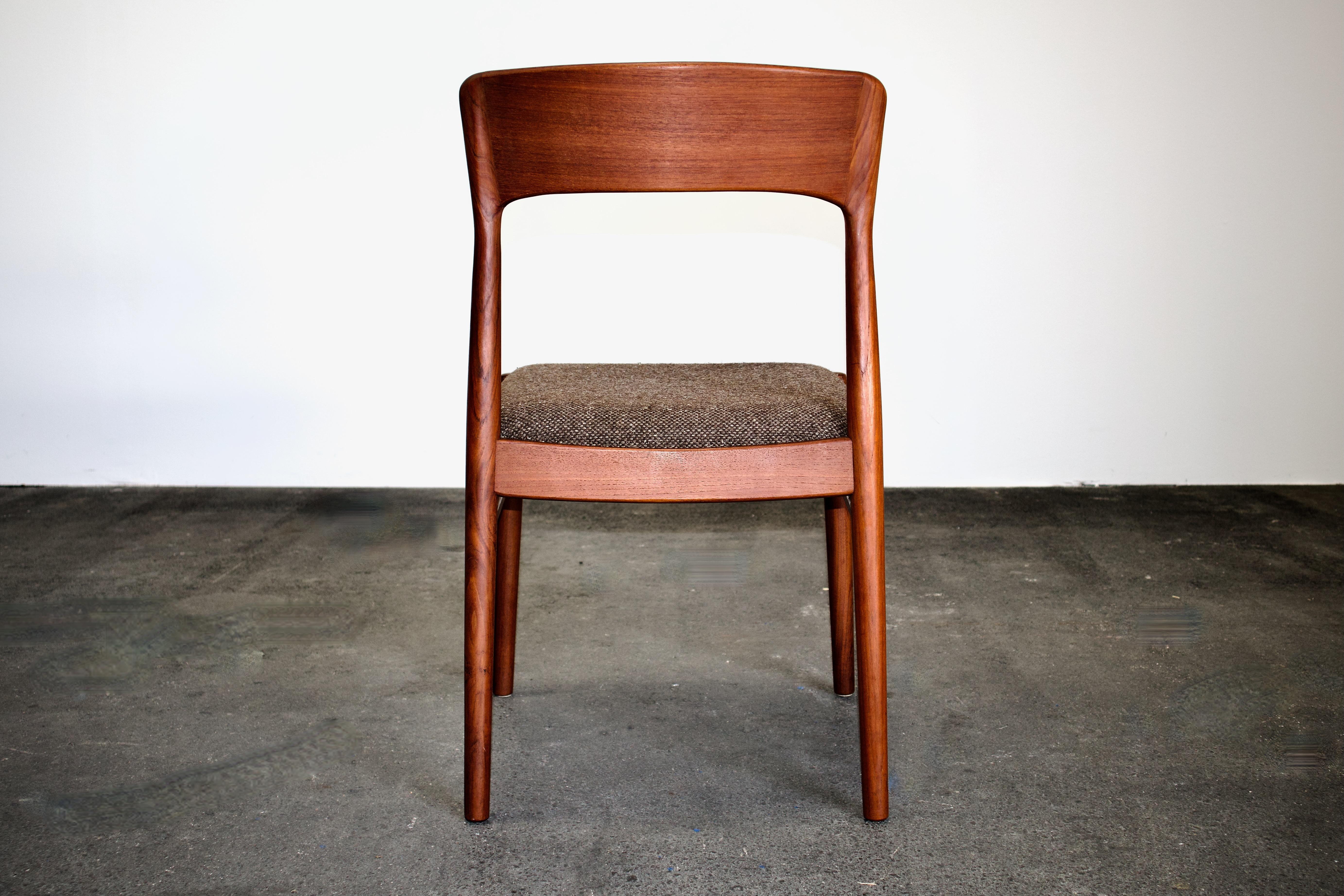 Quirky 1960s Danish Teak Chairs By Kai Kristiansen for K.S. Mobler For Sale 1