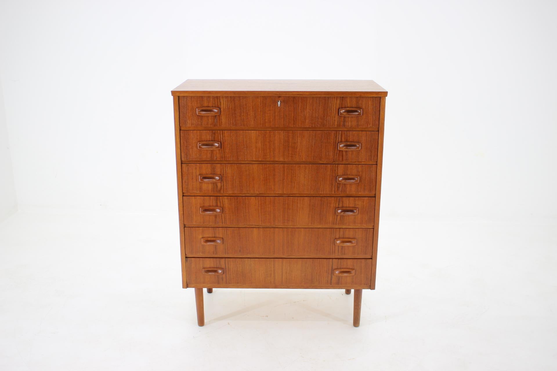 - This commode features six drawers 
- The item was carefully refurbished