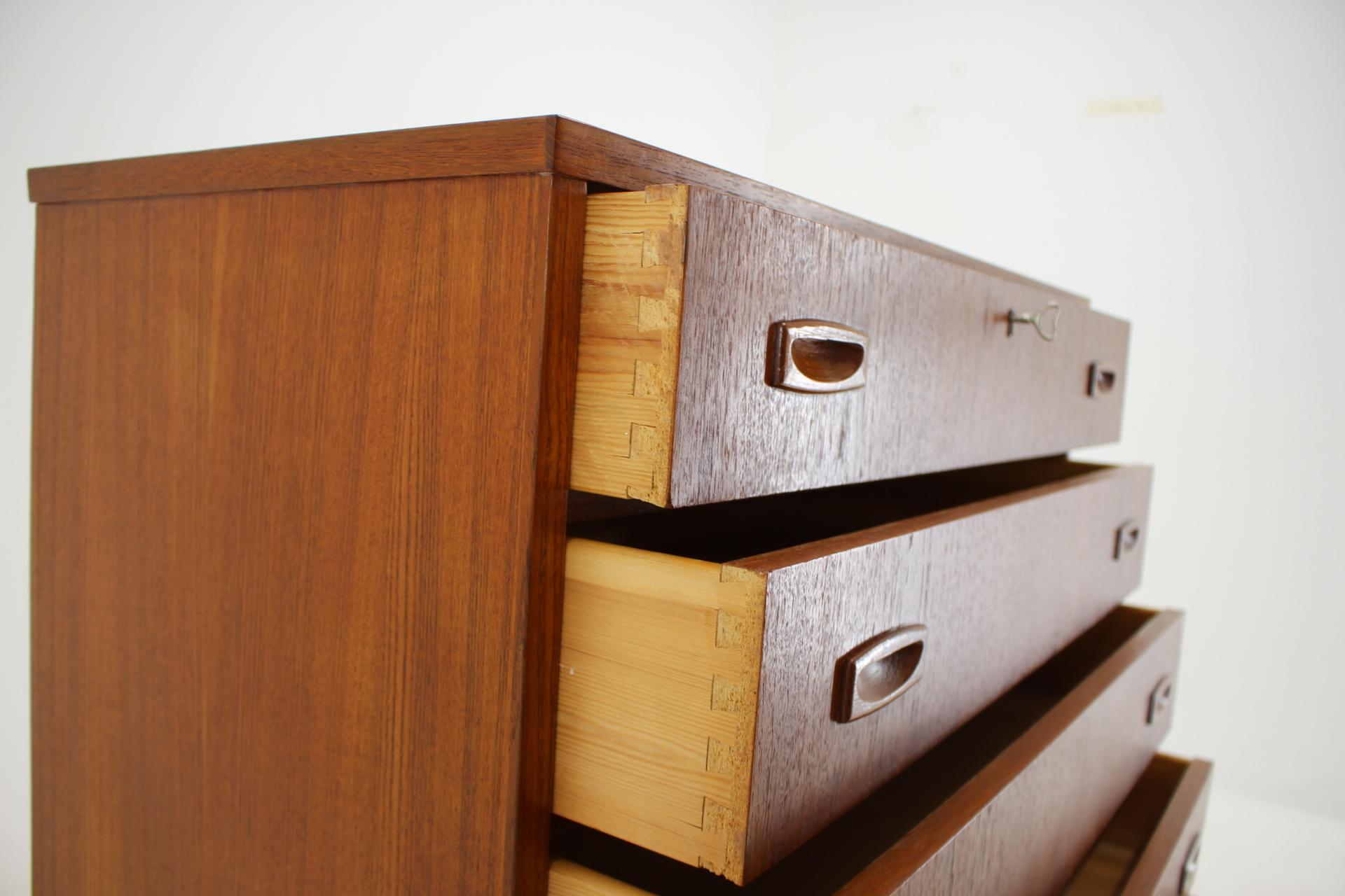 Mid-20th Century 1960s Danish Teak Chest of Drawers