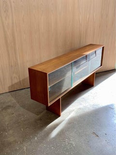 1960s Danish Teak Credenza Hutch Cabinet