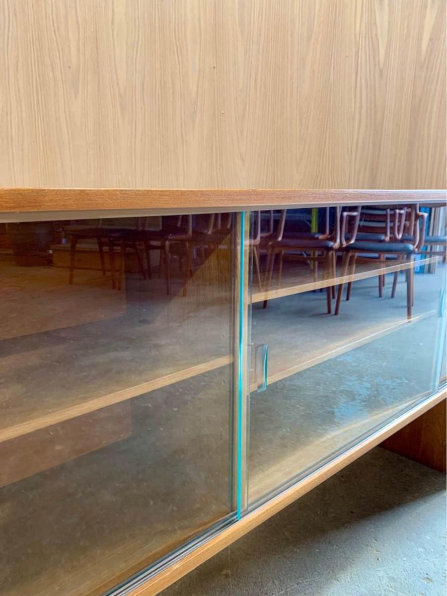 Mid-Century Modern 1960s Danish Teak Credenza  Hutch  Cabinet