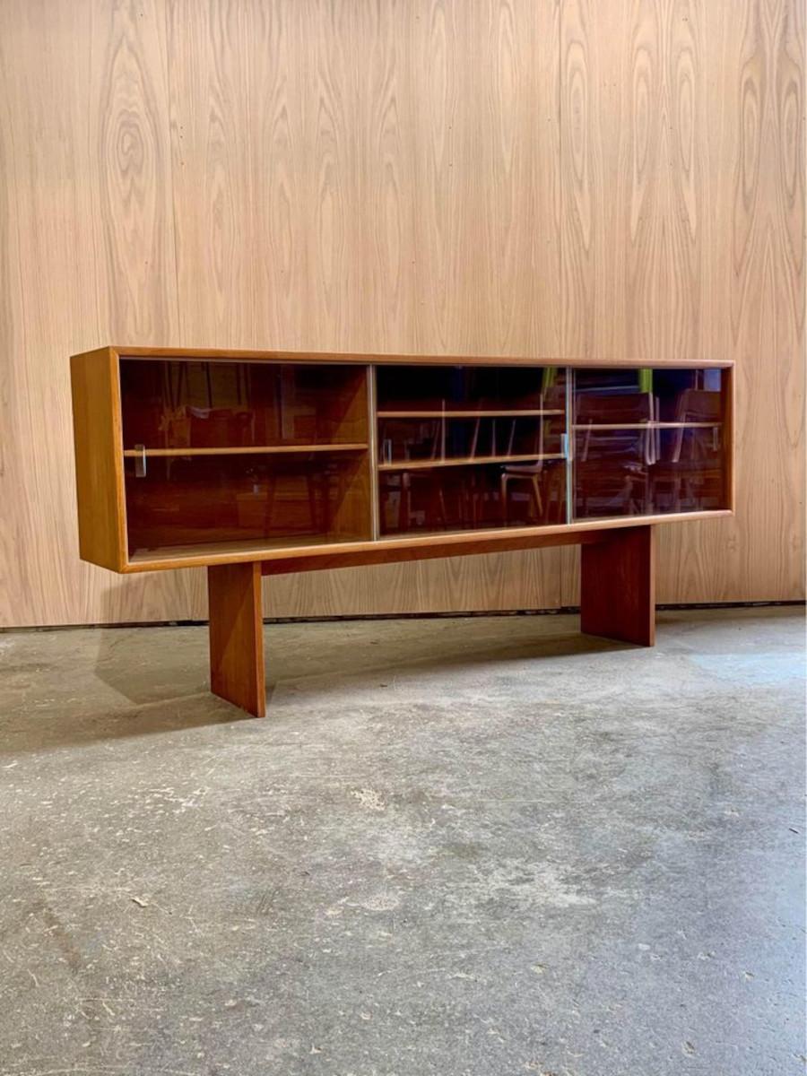 1960s Danish Teak Credenza  Hutch  Cabinet 1