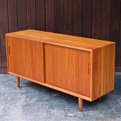 1960s Vintage Danish Teak Credenza Media Cabinet Cabinmodern Chalet Console