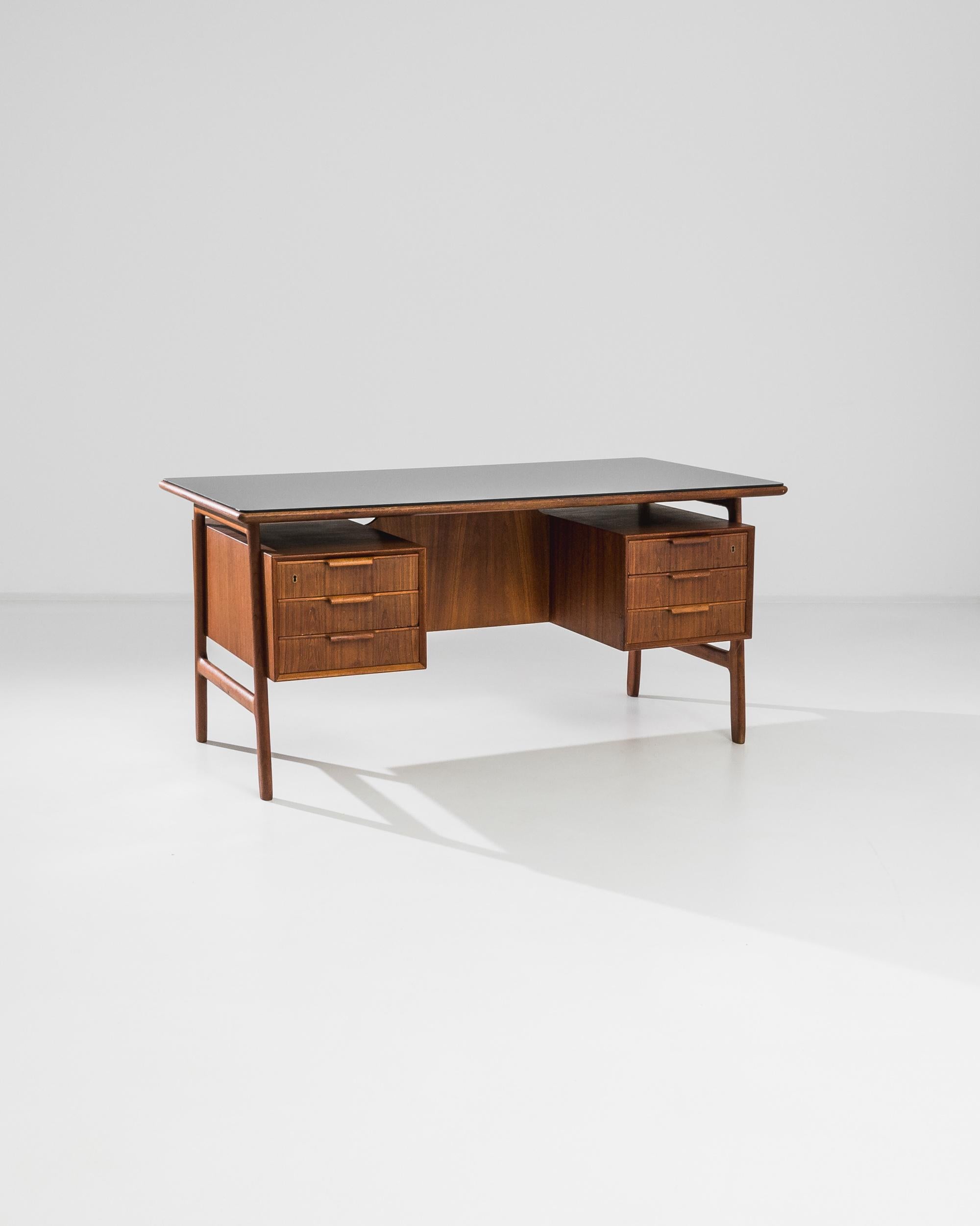 1960s Danish Teak Desk by Omann Jun In Good Condition In High Point, NC