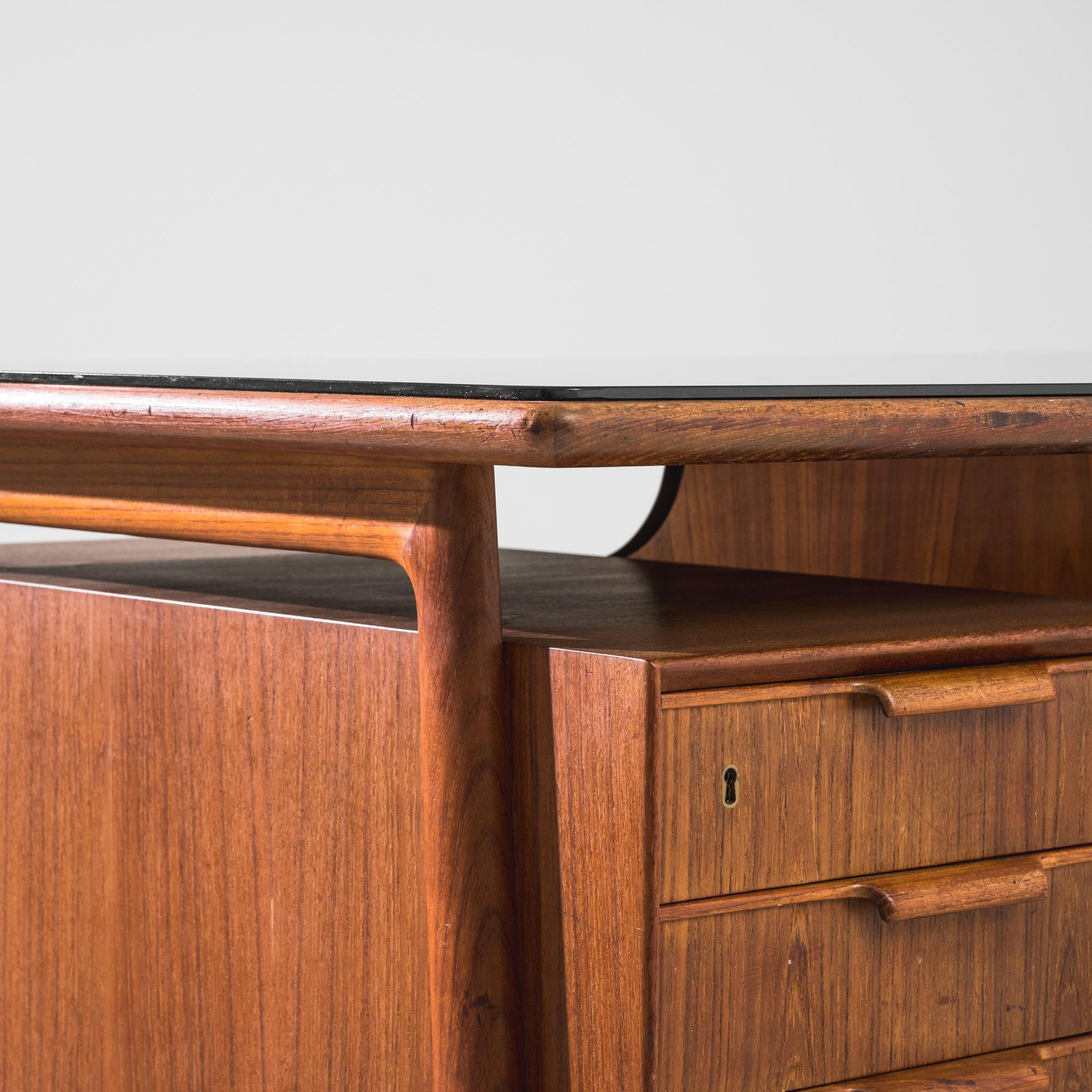 1960s Danish Teak Desk by Omann Jun 3