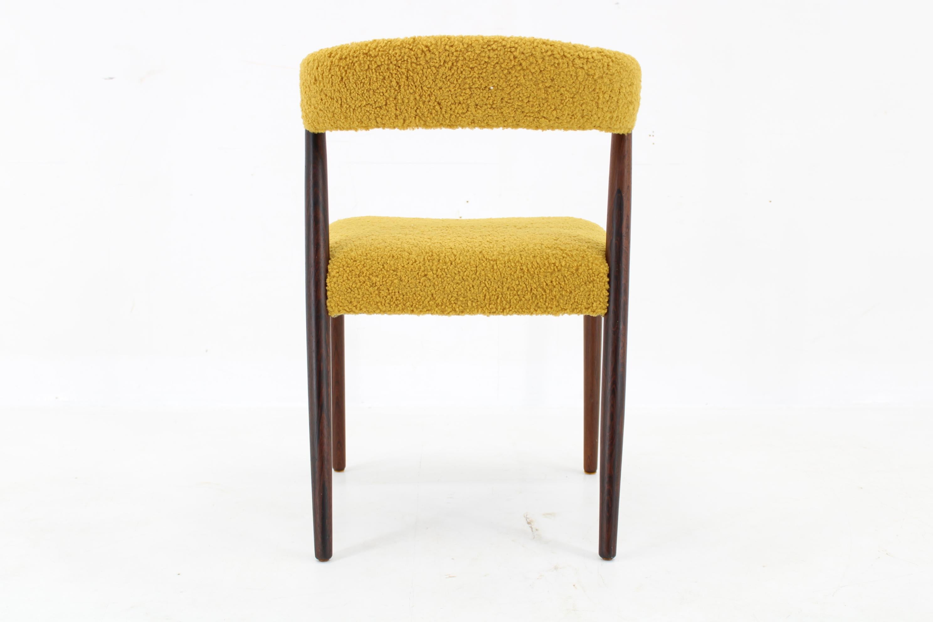 Fabric 1960s Danish Teak Desk Chair , Restored For Sale