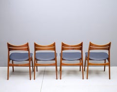 Dänische Teakholz-Esszimmerstühle aus den 1960er Jahren, Erik Buck, Modell 310, Vintage, selten, skandinavisch