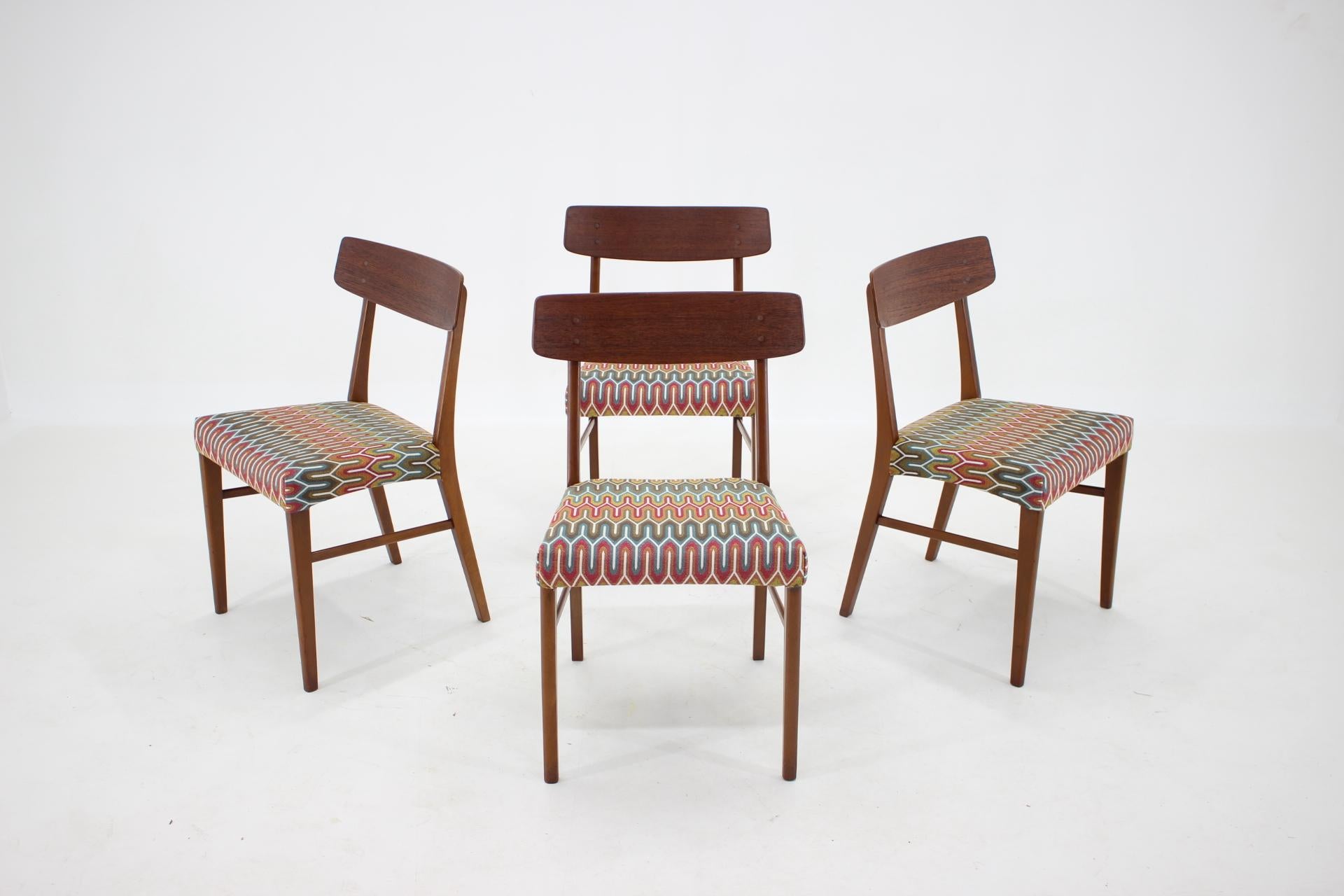 Mid-Century Modern 1960s Danish Teak Dining Chairs, Set of 4