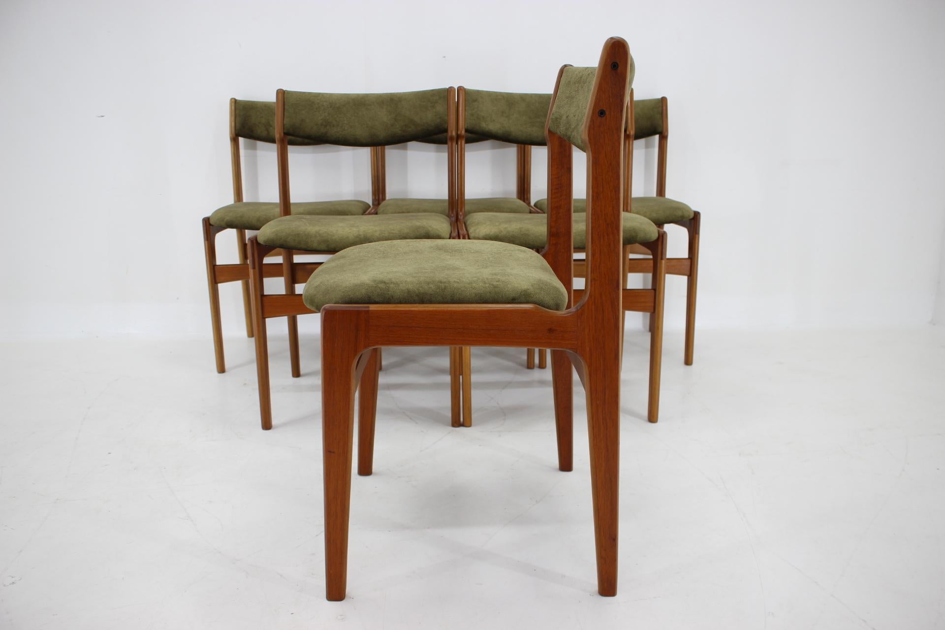 Juego de 6 sillas de comedor danesas de teca de los años 60 en venta 3