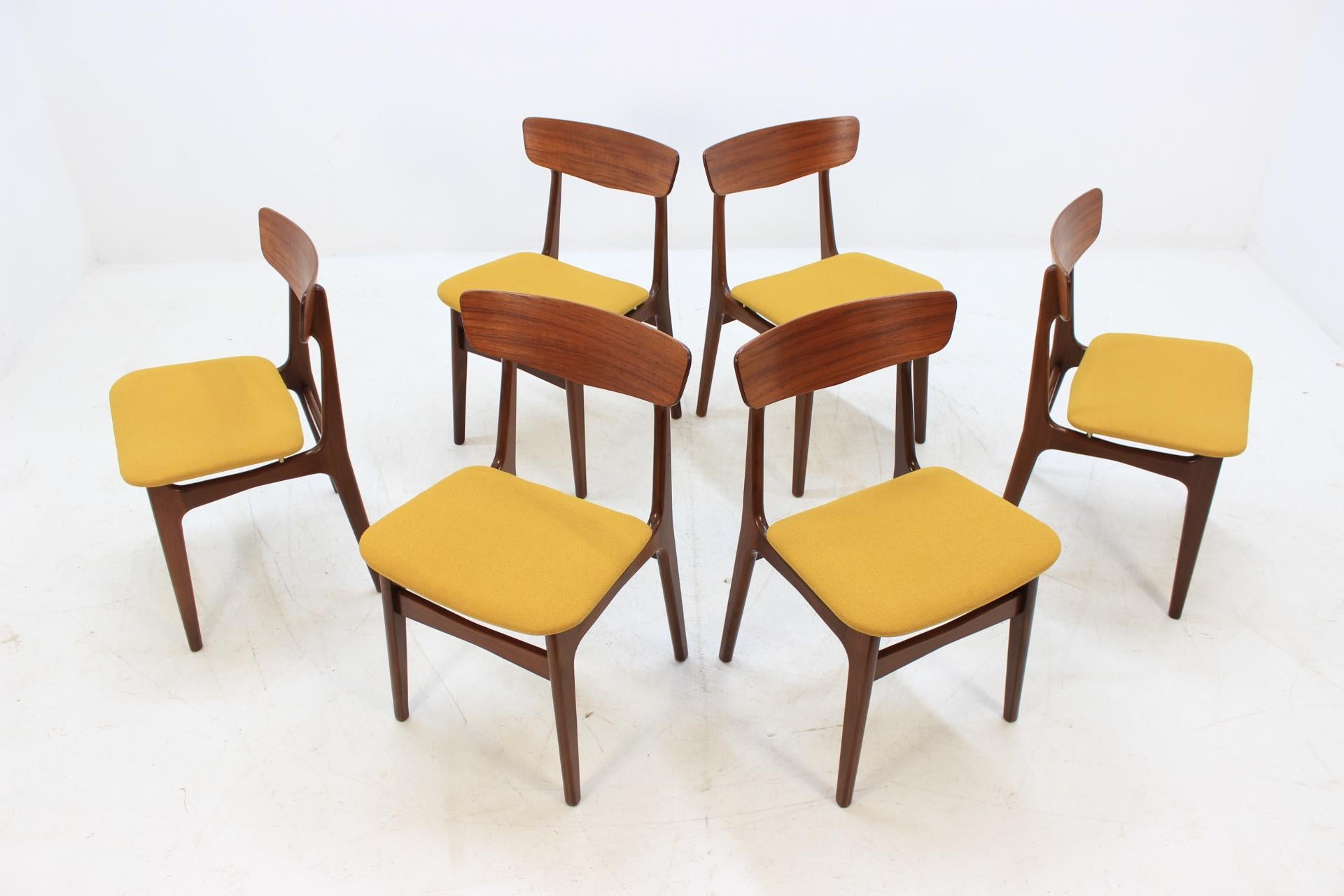 Mid-Century Modern 1960s Danish Teak Dining Chairs, Set of 6