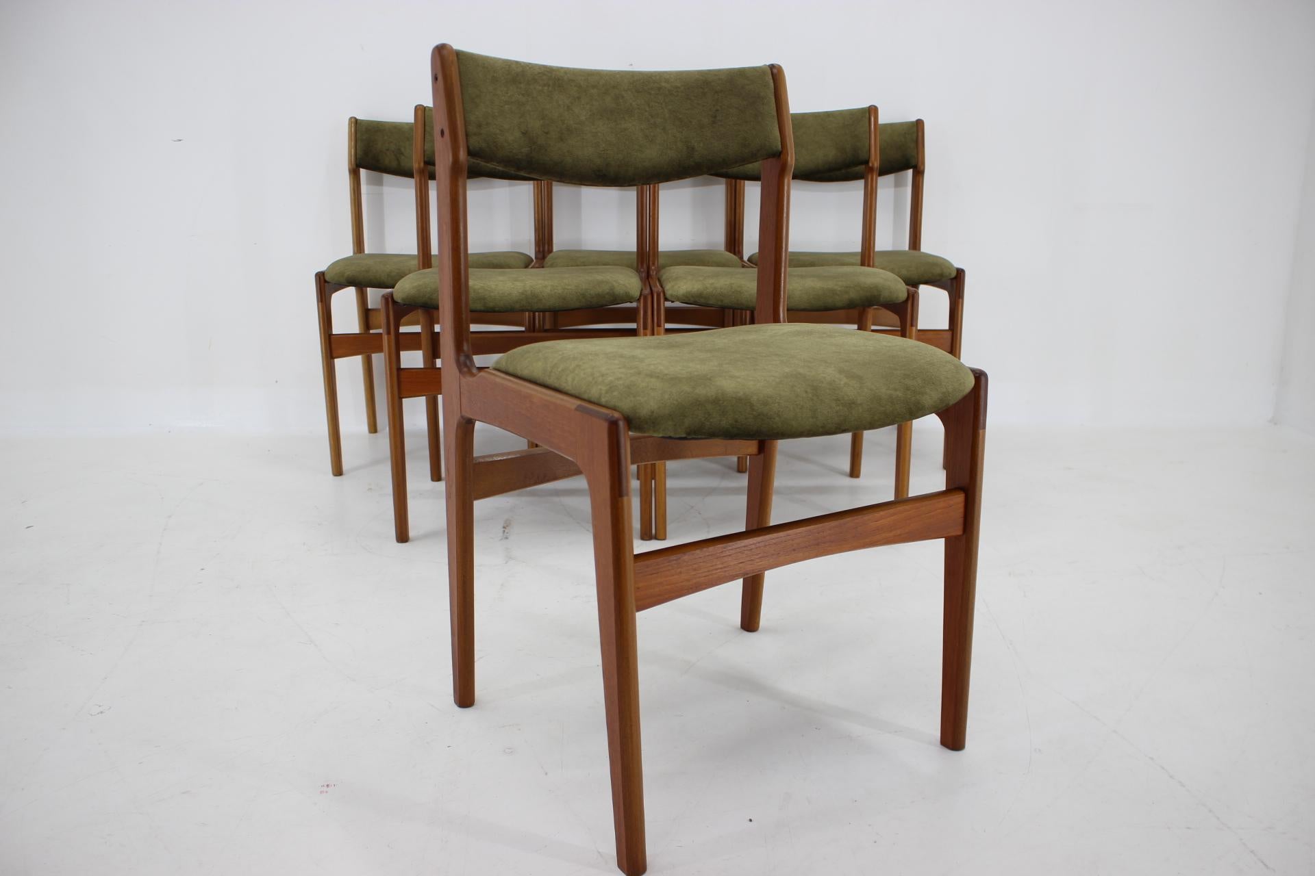 Juego de 6 sillas de comedor danesas de teca de los años 60 en Bueno estado para la venta en Praha, CZ
