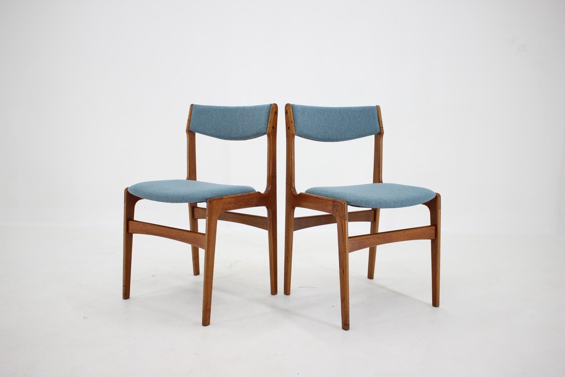 Fabric 1960s Danish Teak Dining Chairs, Set of 6