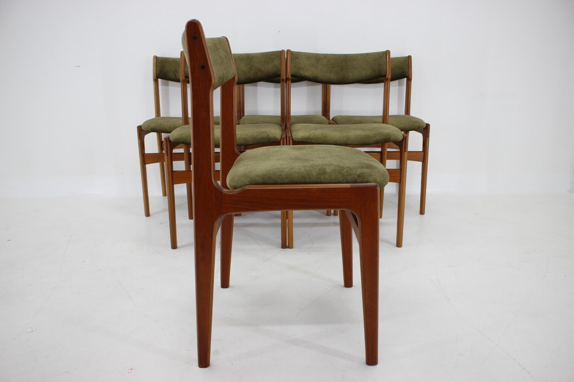 Wood 1960s Danish Teak Dining Chairs, Set of 6 For Sale