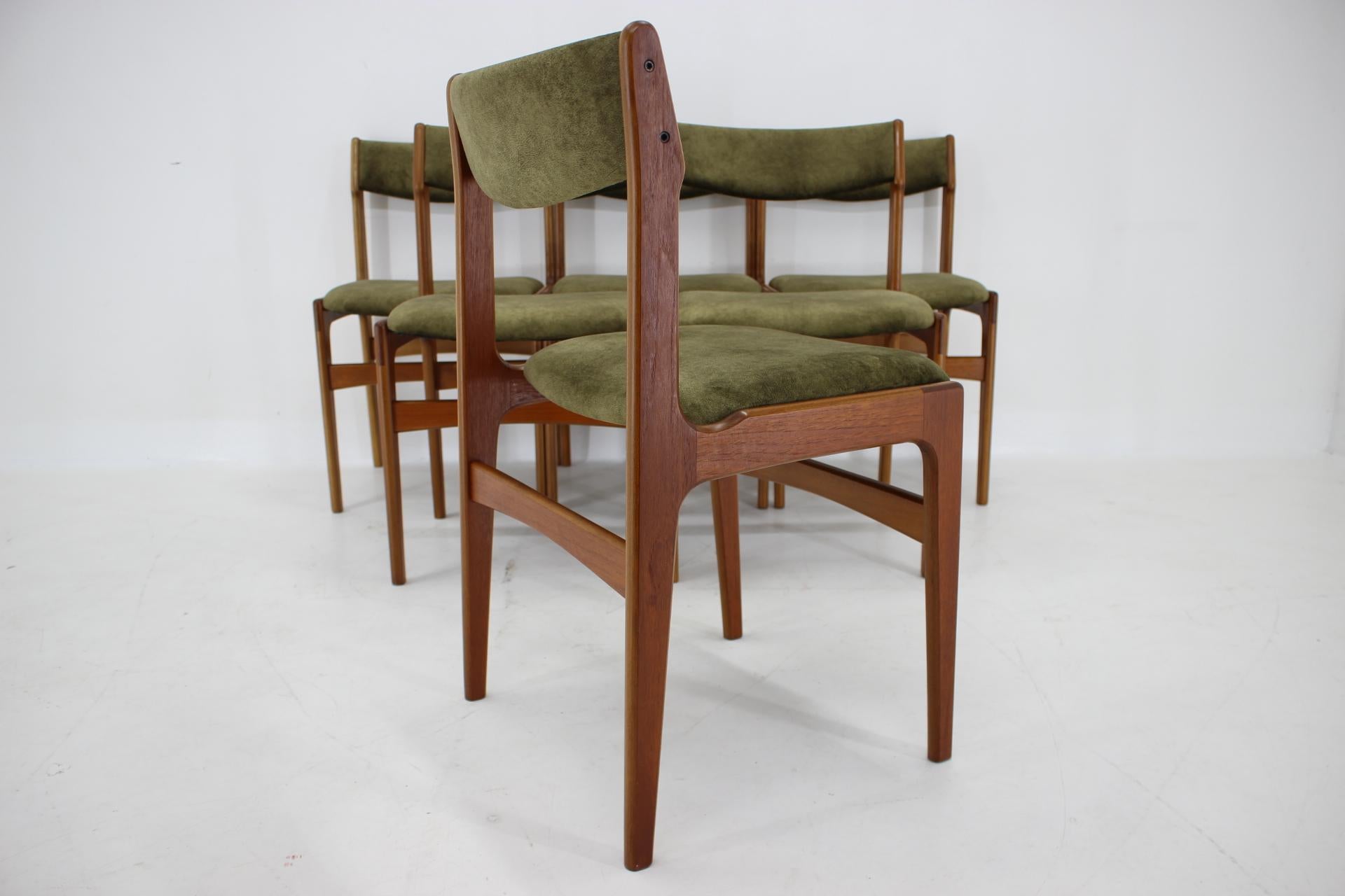 Juego de 6 sillas de comedor danesas de teca de los años 60 Madera en venta