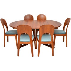 1960s Danish Teak Dining Table and Chairs by Niels Koefoed
