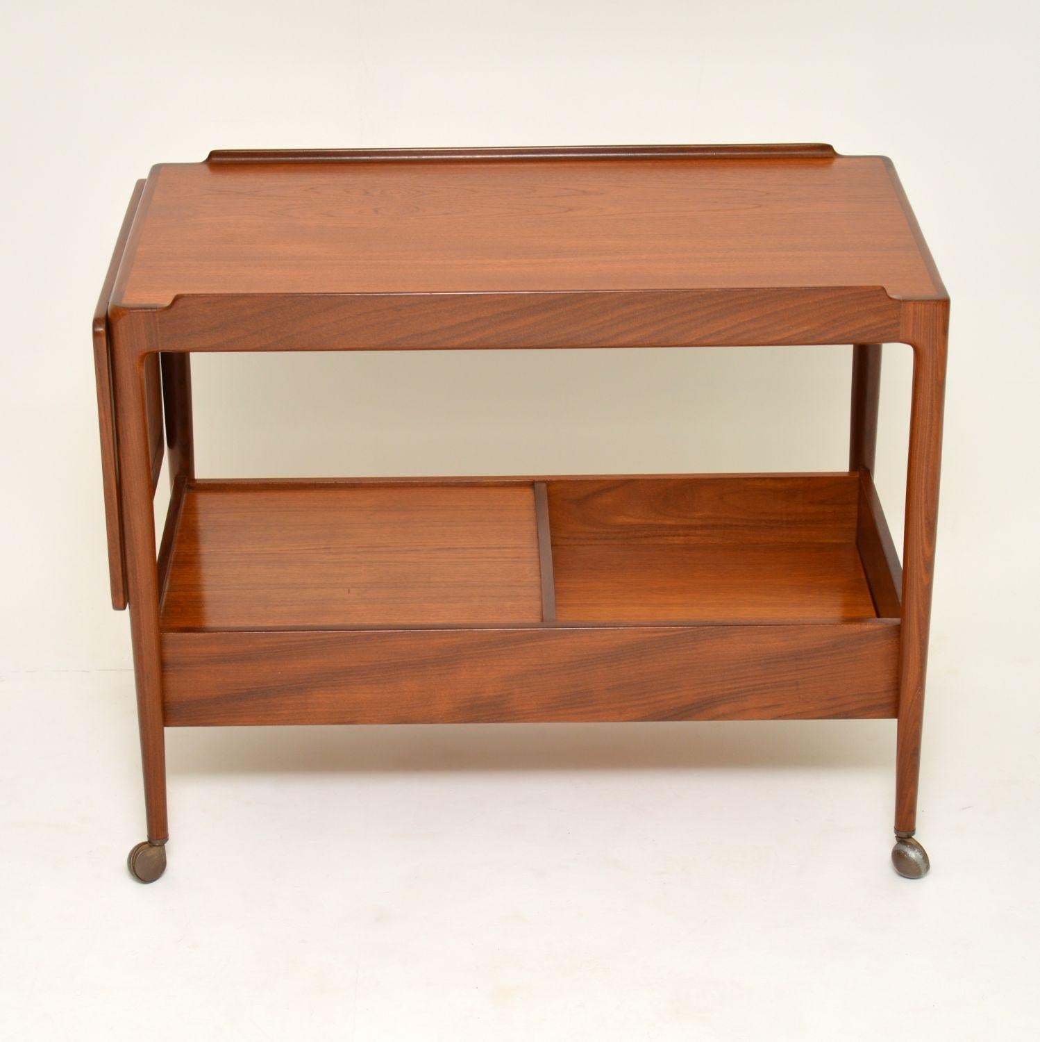 Mid-Century Modern 1960s Danish Teak Drinks Trolley by IB Kofod Larsen