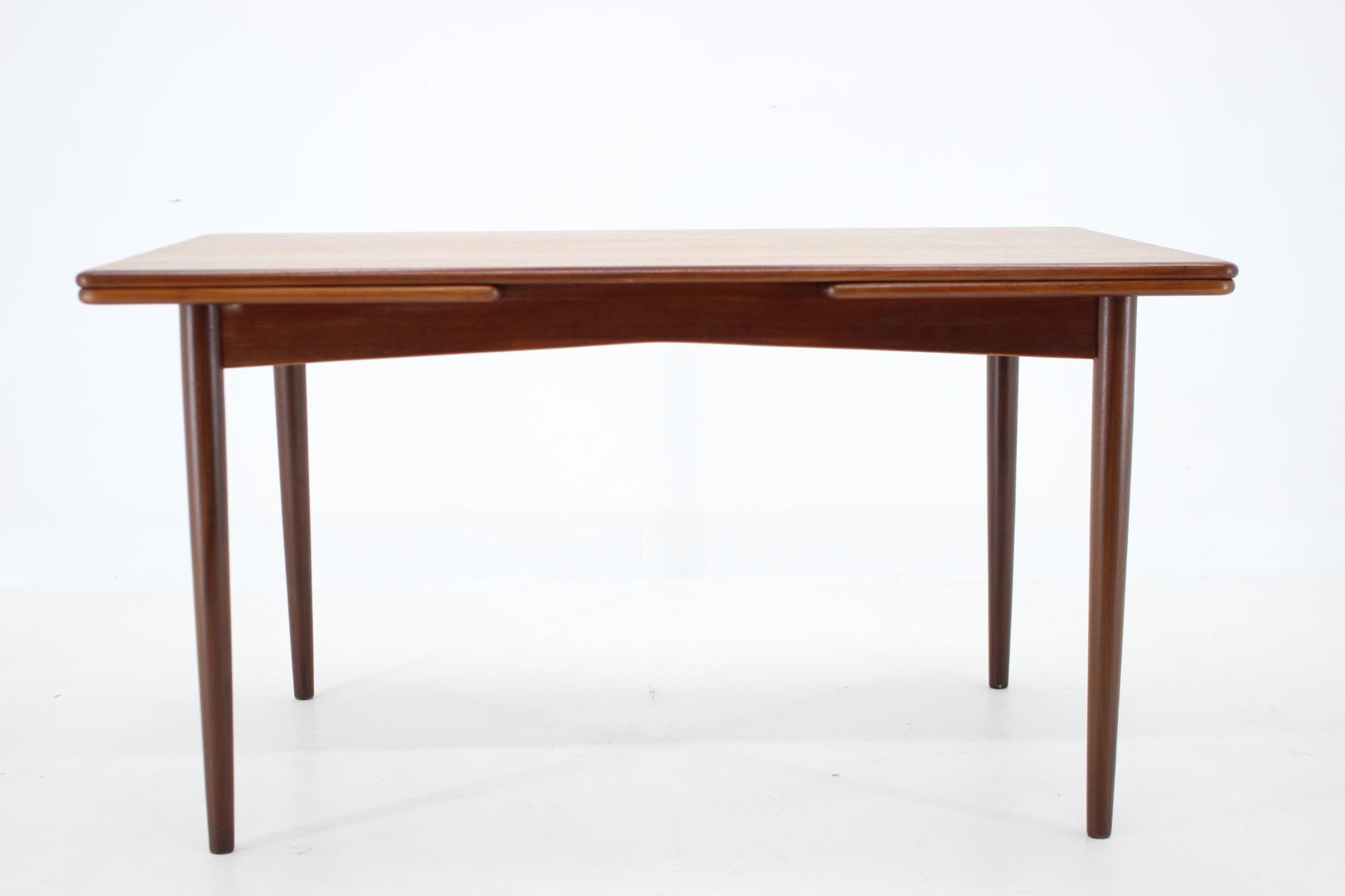 Mid-Century Modern 1960s Danish Teak Extendable Dining Table