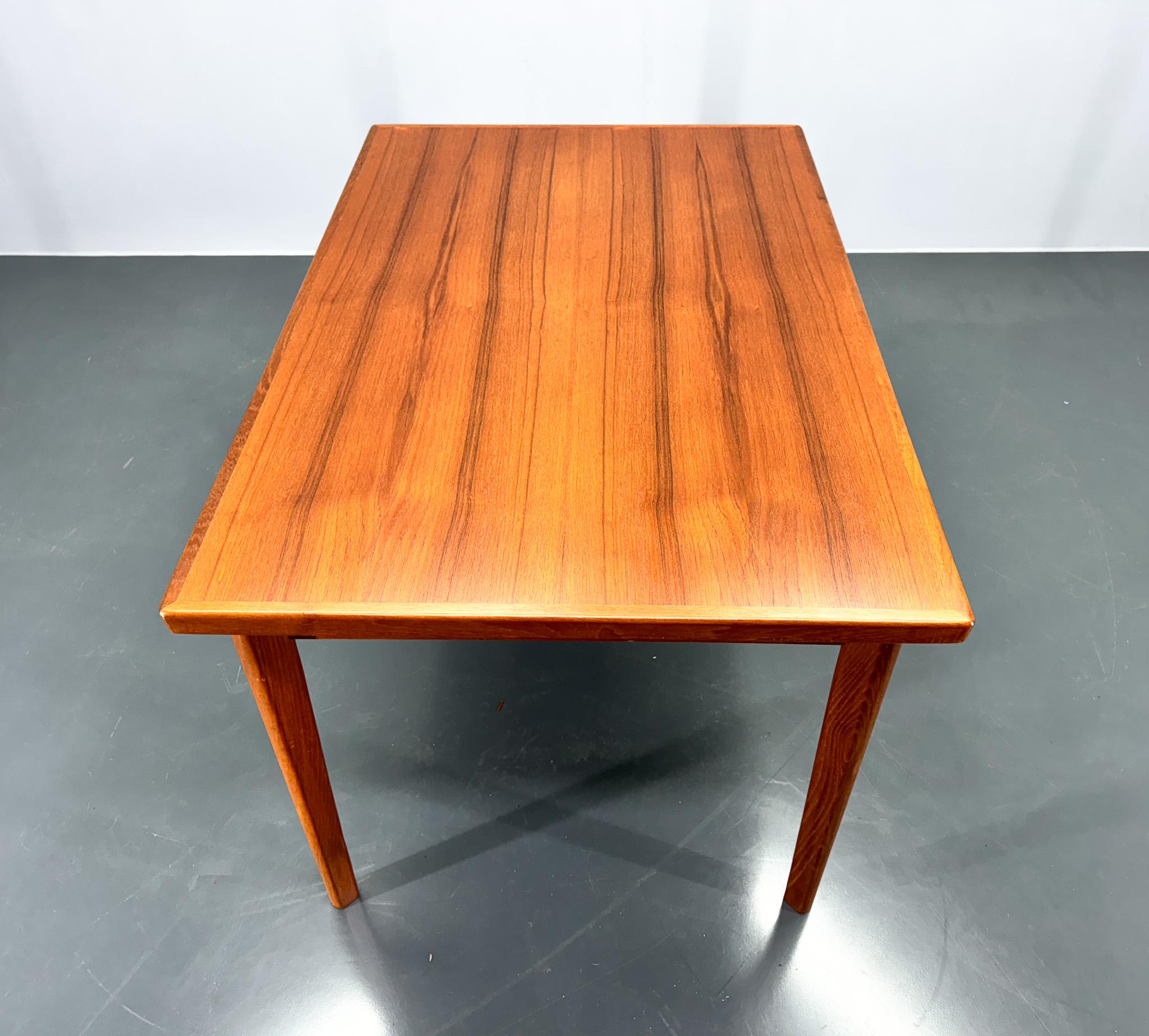 Mid-Century Modern 1960s Danish Teak Extendable Dining Table