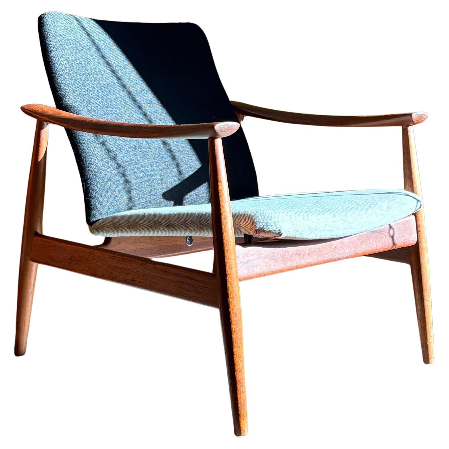 Chaise longue danoise en teck FD138 des années 1960 par Finn Juhl
