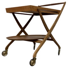 Chariot de service pliant en teck danois des années 1960