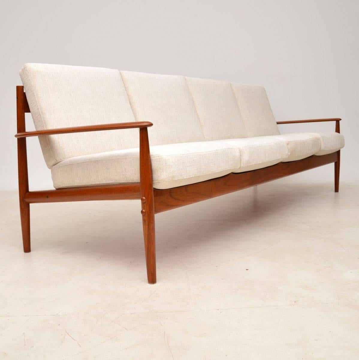 1960s Danish Teak Four Seat Sofa by Grete Jalk for France & Son In Excellent Condition In London, GB