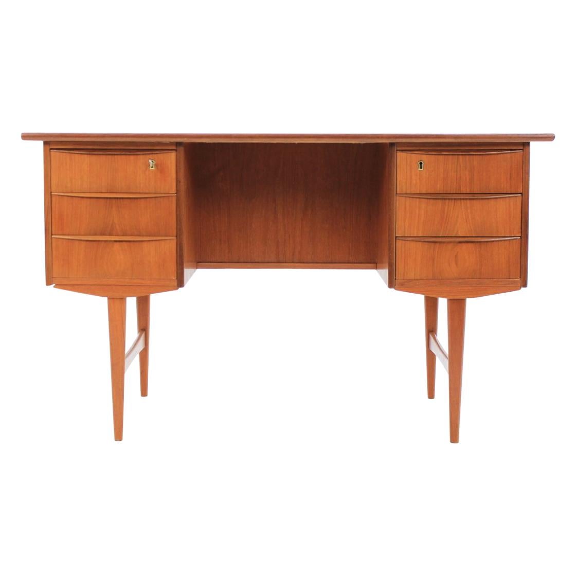 1960s Danish Teak Free Standing Writing Desk