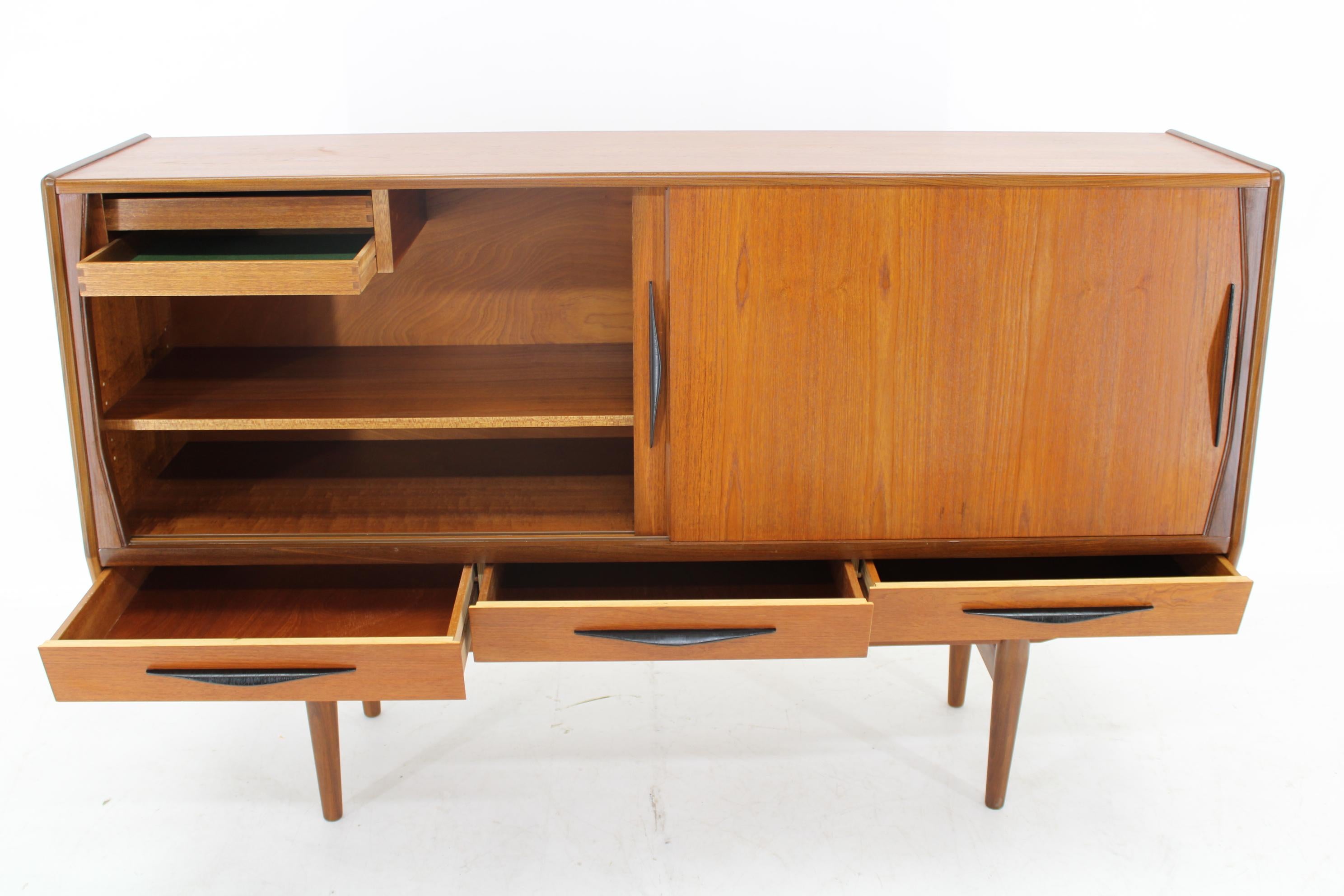 1960s Danish Teak Highboard , Restored For Sale 4