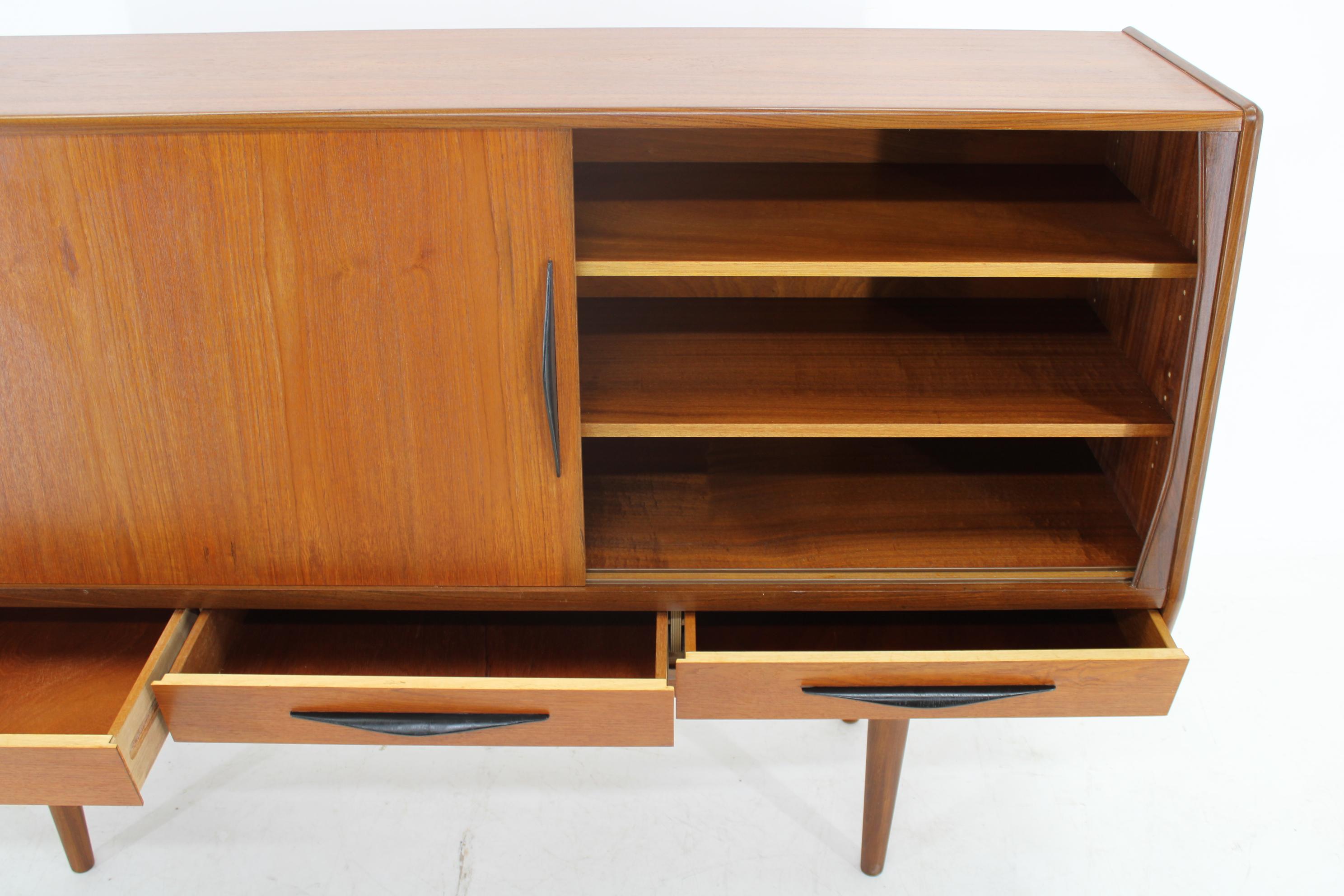 1960s Danish Teak Highboard , Restored For Sale 6