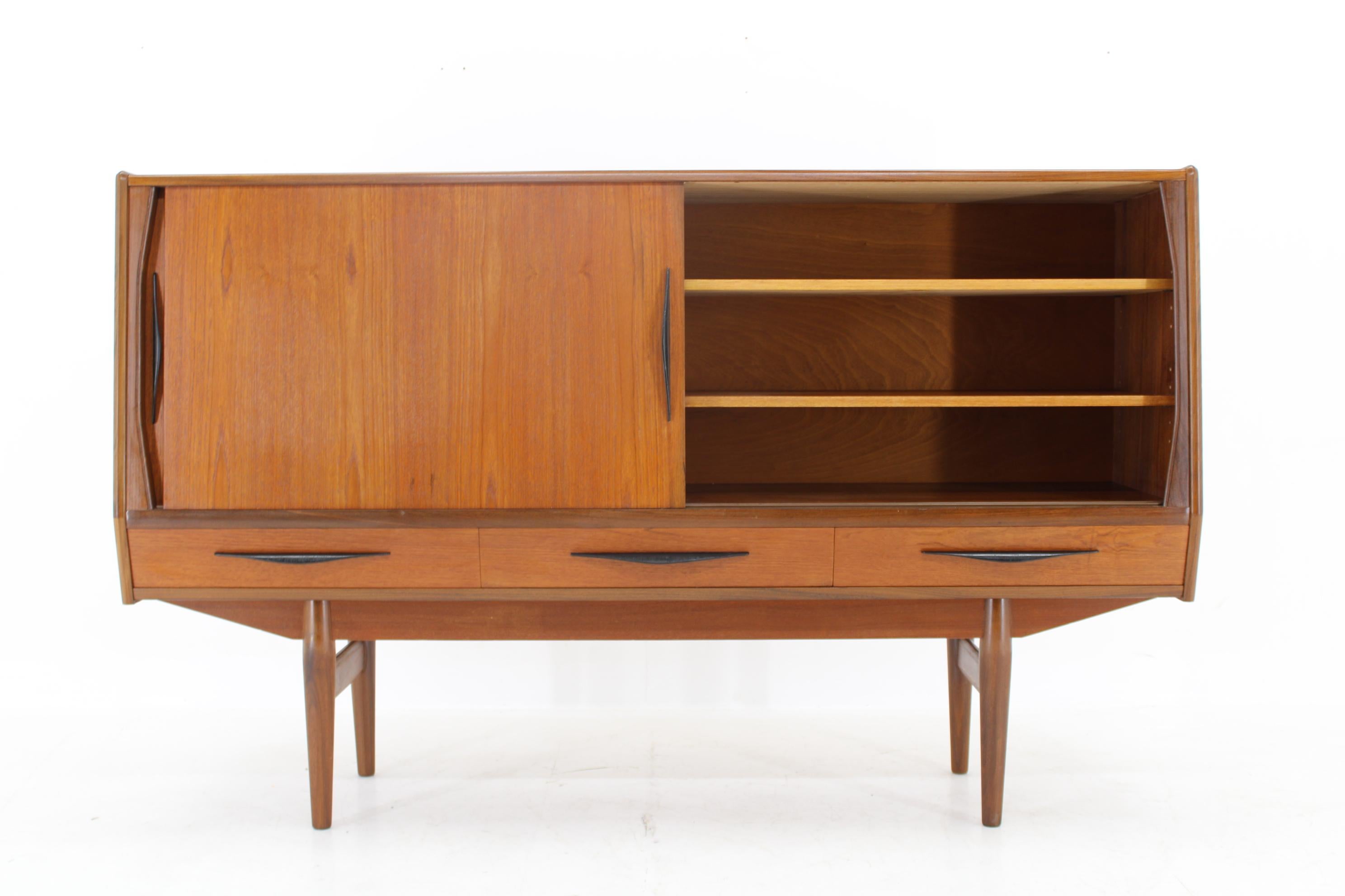 1960s Danish Teak Highboard , Restored For Sale 3