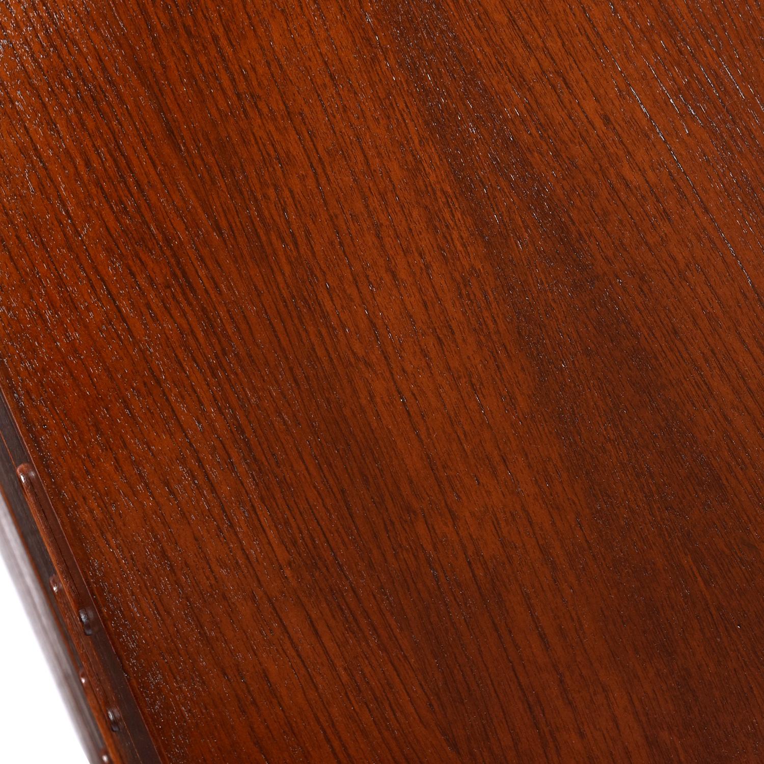 1960's Danish Teak Highboy Chest Dresser With Carved Oval Recessed Pulls For Sale 3