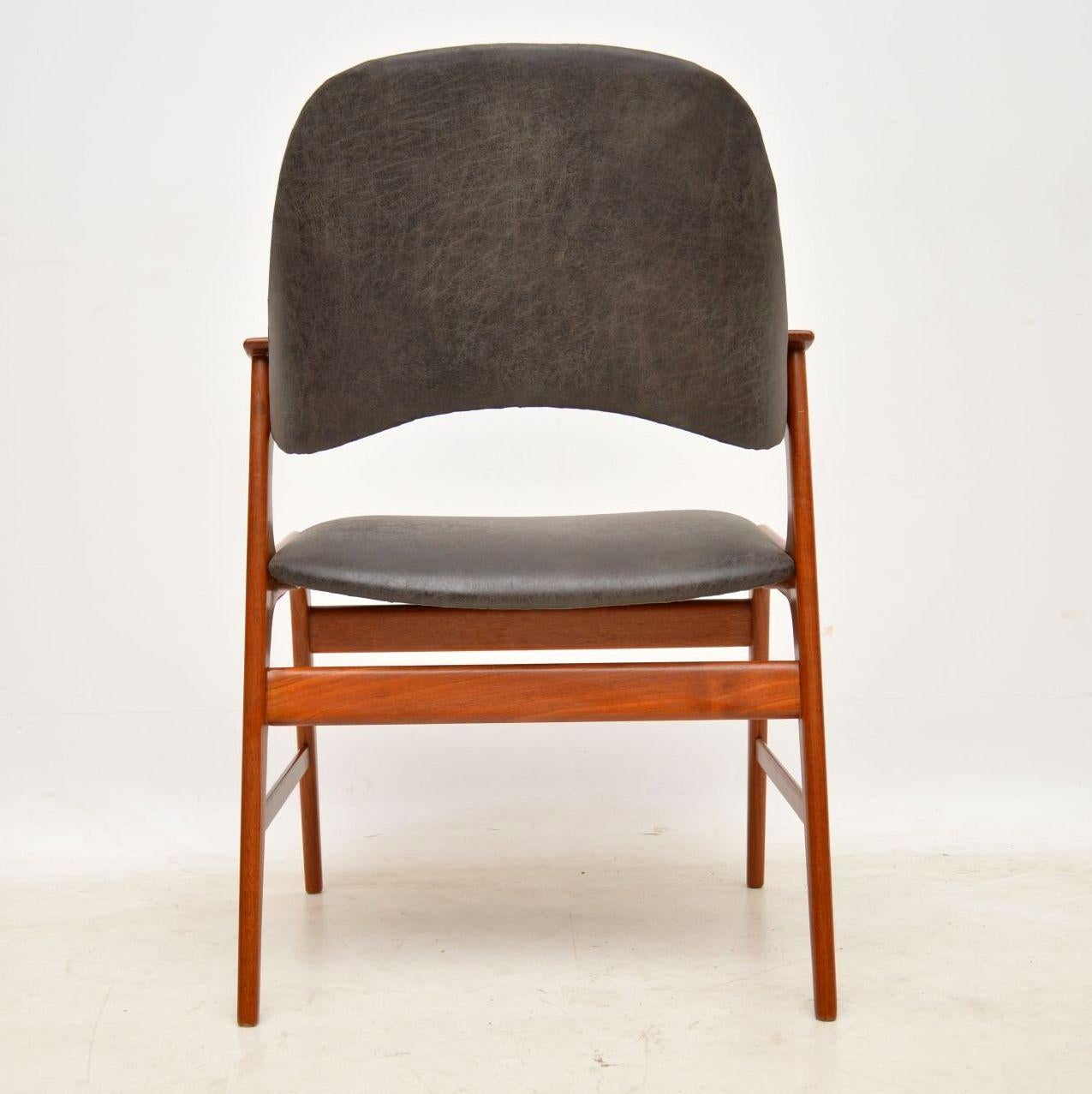 1960s Danish Teak & Leather Armchair by Arne Hovmand-Olsen 5