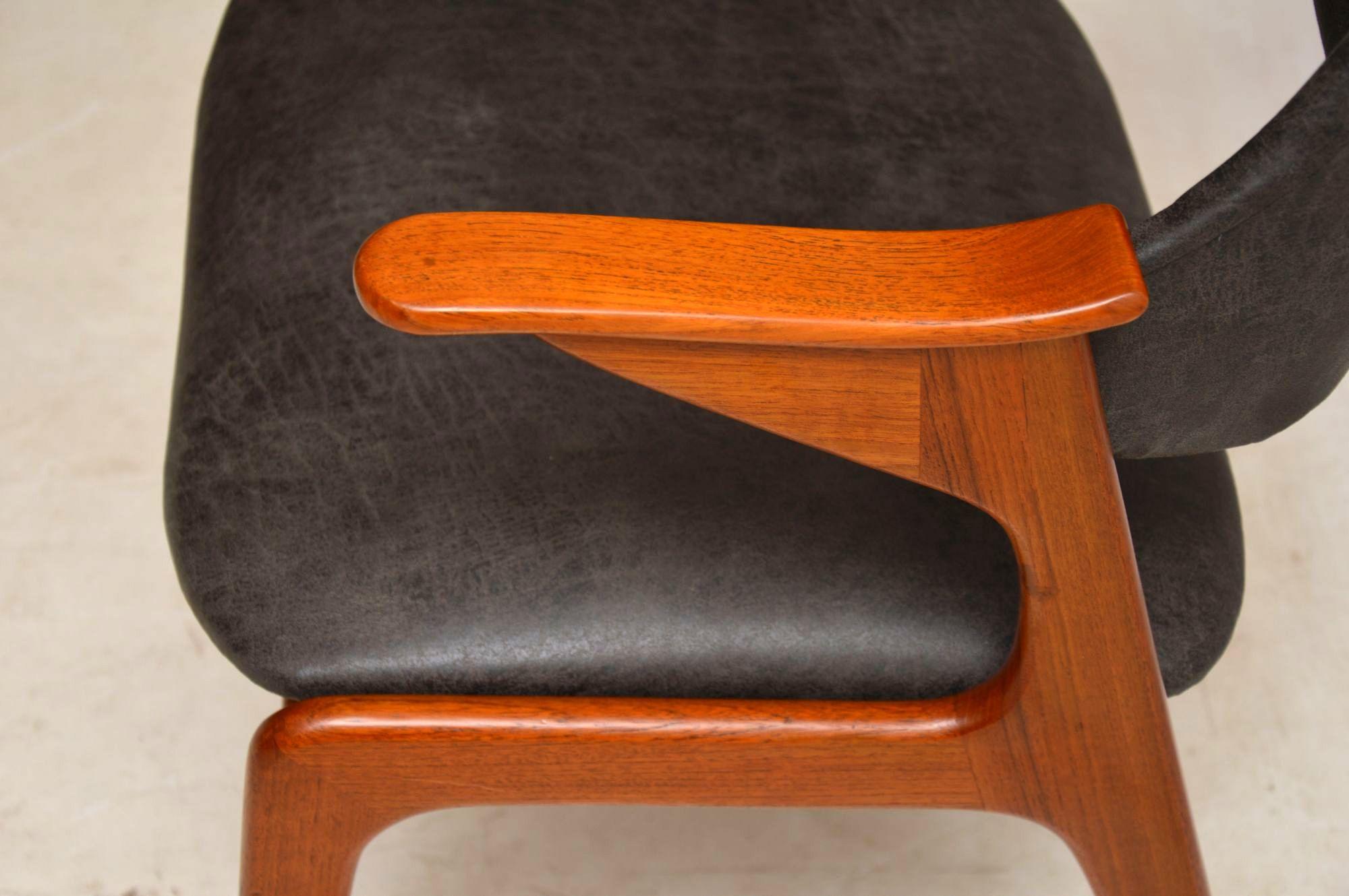 1960s Danish Teak & Leather Armchair by Arne Hovmand-Olsen 8