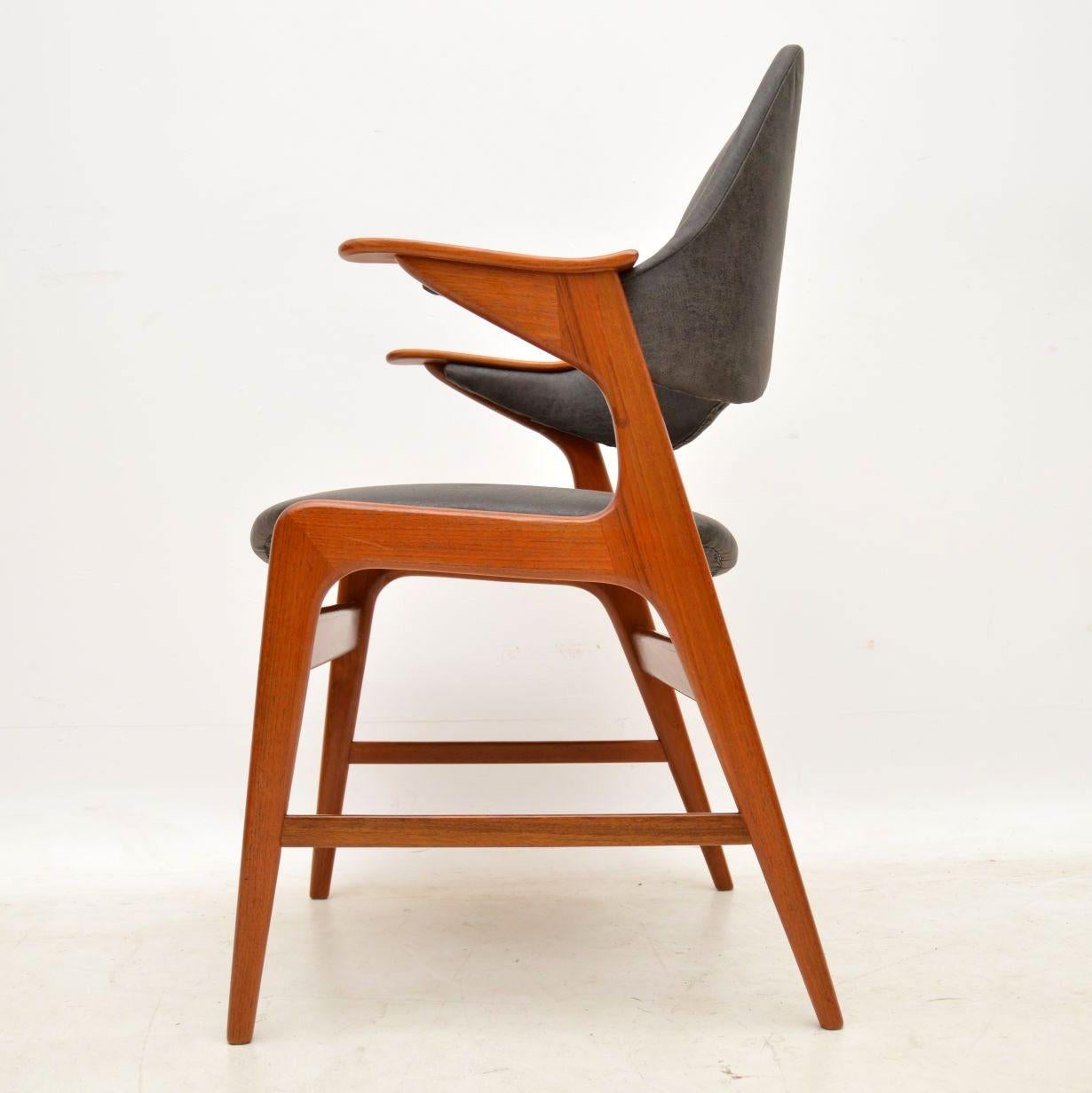 1960s Danish Teak & Leather Armchair by Arne Hovmand-Olsen 1