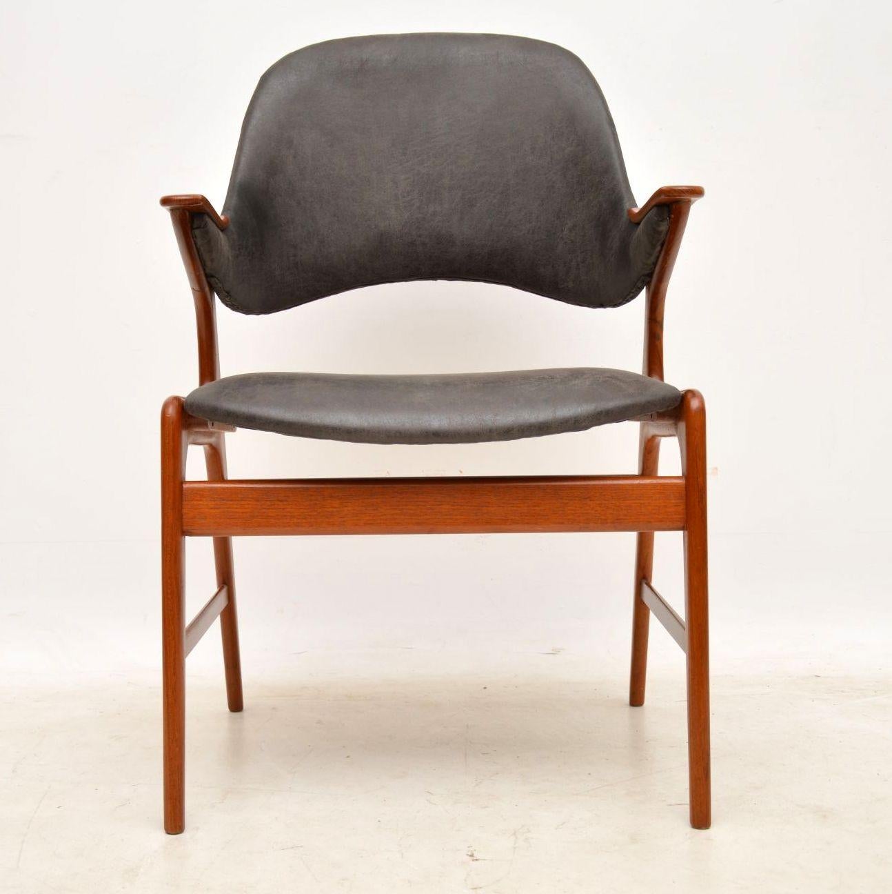 1960s Danish Teak & Leather Armchair by Arne Hovmand-Olsen 4