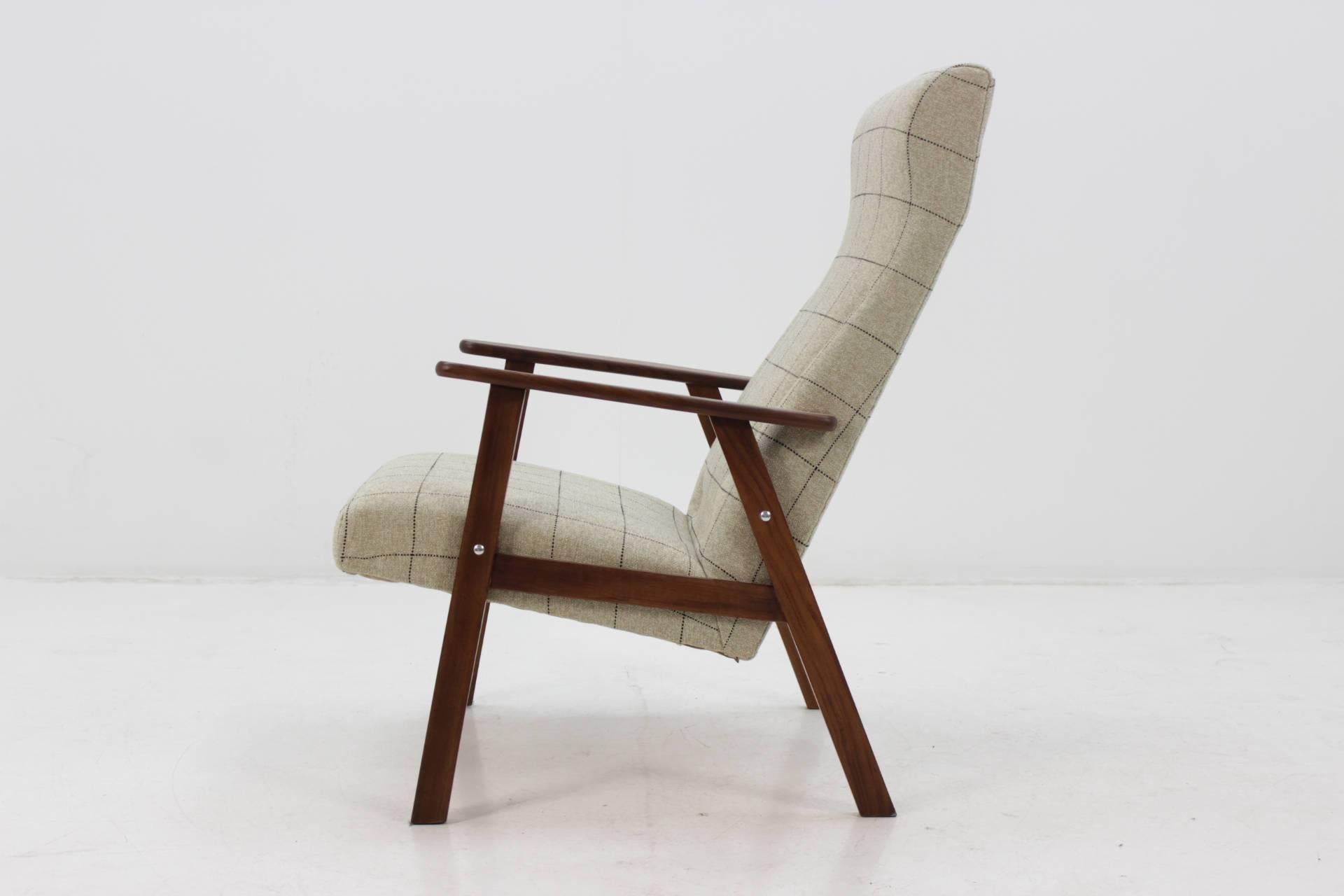 1960s Danish Teak Lounge Chair with Stool In Excellent Condition In Praha, CZ