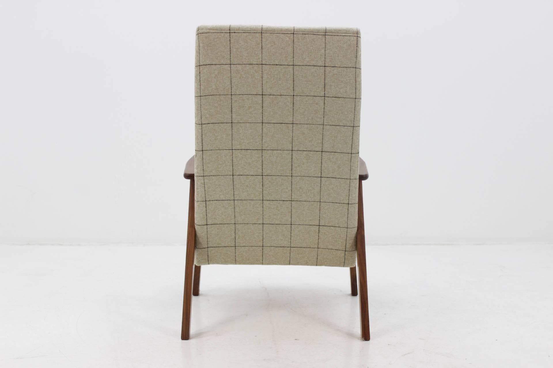 Mid-20th Century 1960s Danish Teak Lounge Chair with Stool
