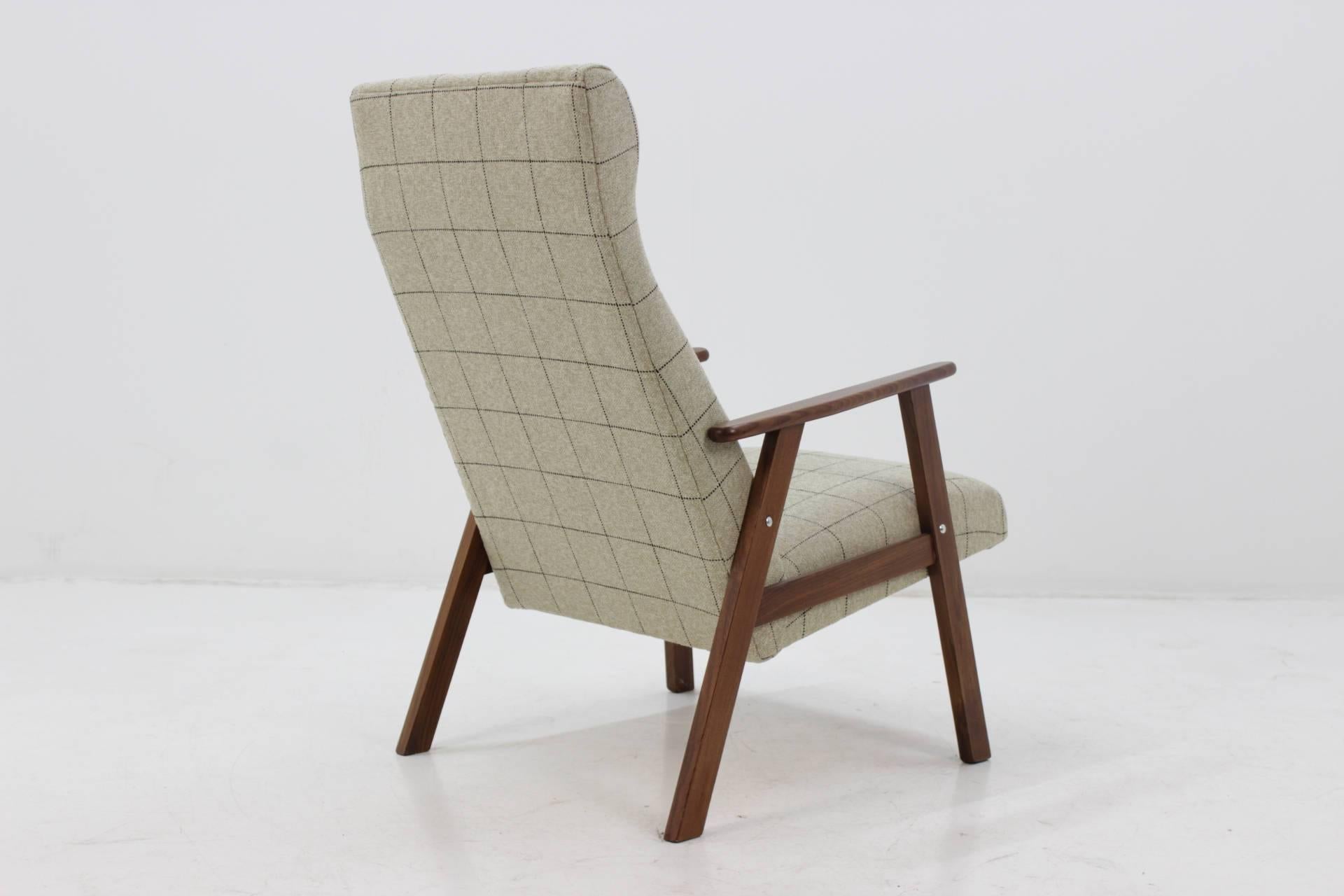 1960s Danish Teak Lounge Chair with Stool 1