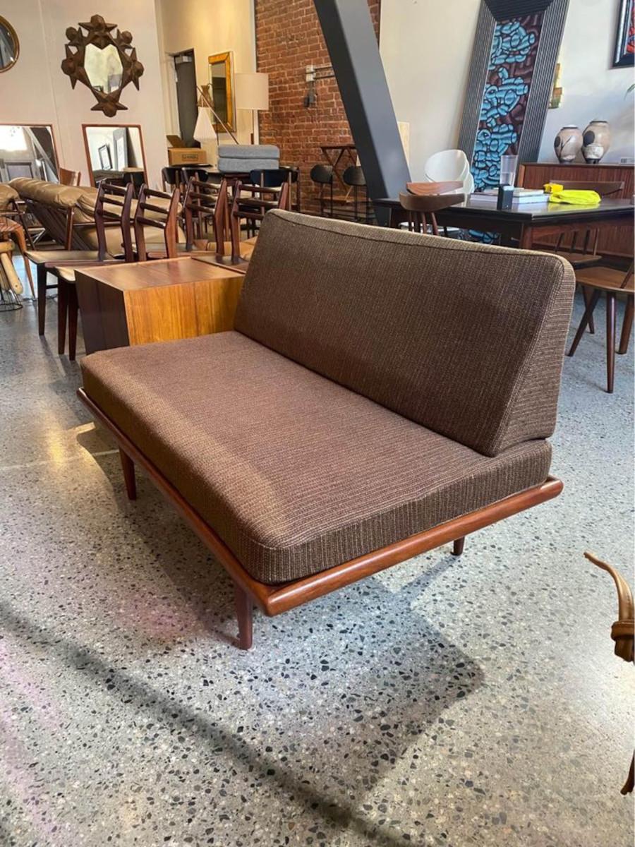 Mid-Century Modern 1960s Danish Teak Loveseat  Sofa by Peter Hvidt