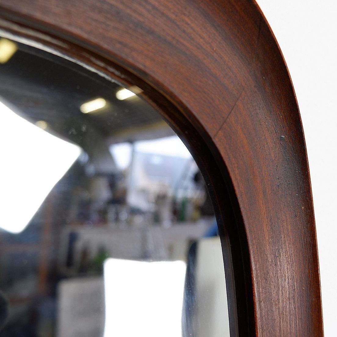 Scandinavo moderno Specchio danese in teak del 1960 H. H. 73cm in vendita