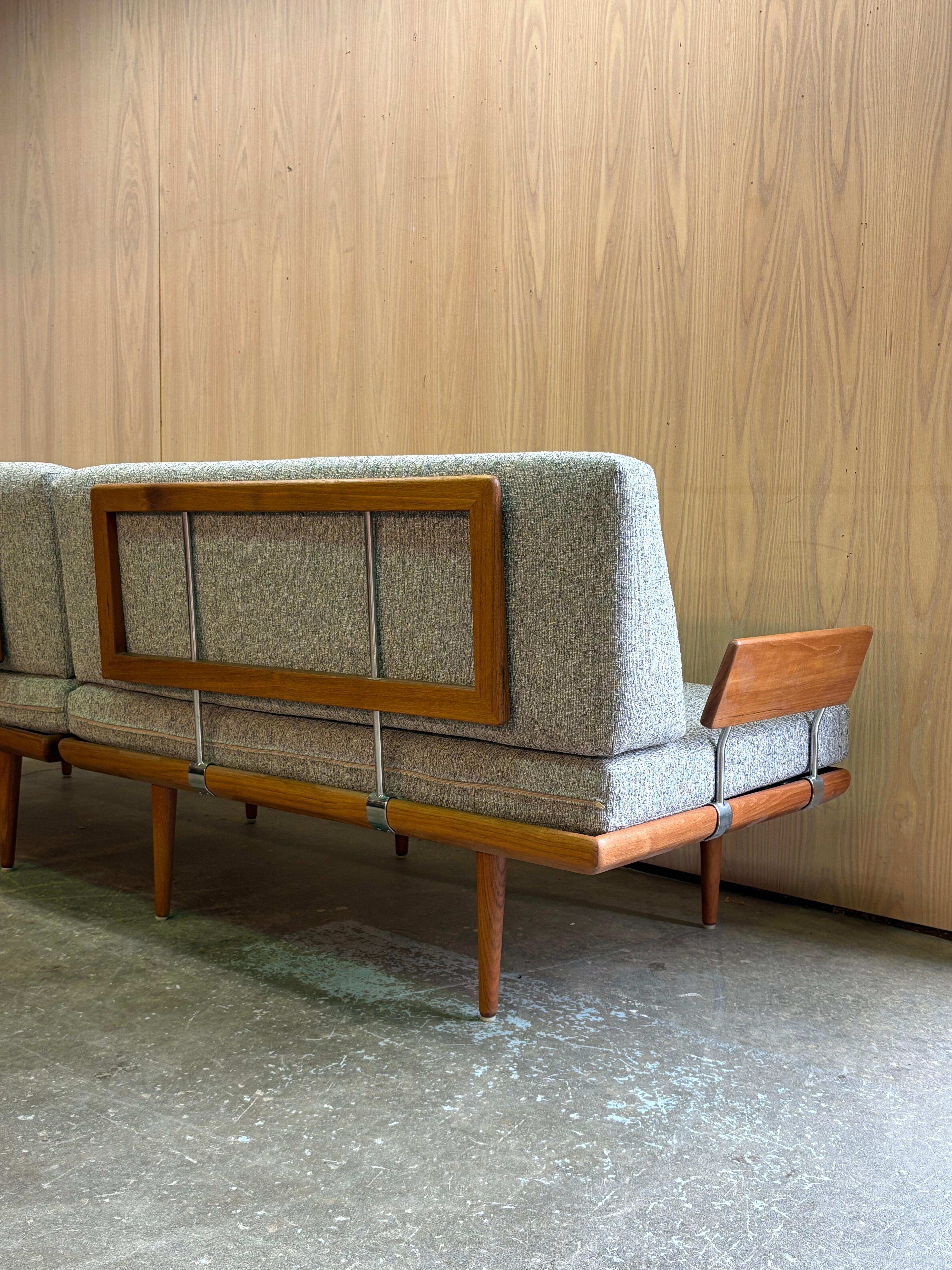 Mid-20th Century 1960s Danish Teak Modular Daybed Sofa by Peter Hvidt For Sale