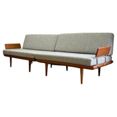 Canapé-lit modulaire danois en teck des années 1960 par Peter Hvidt