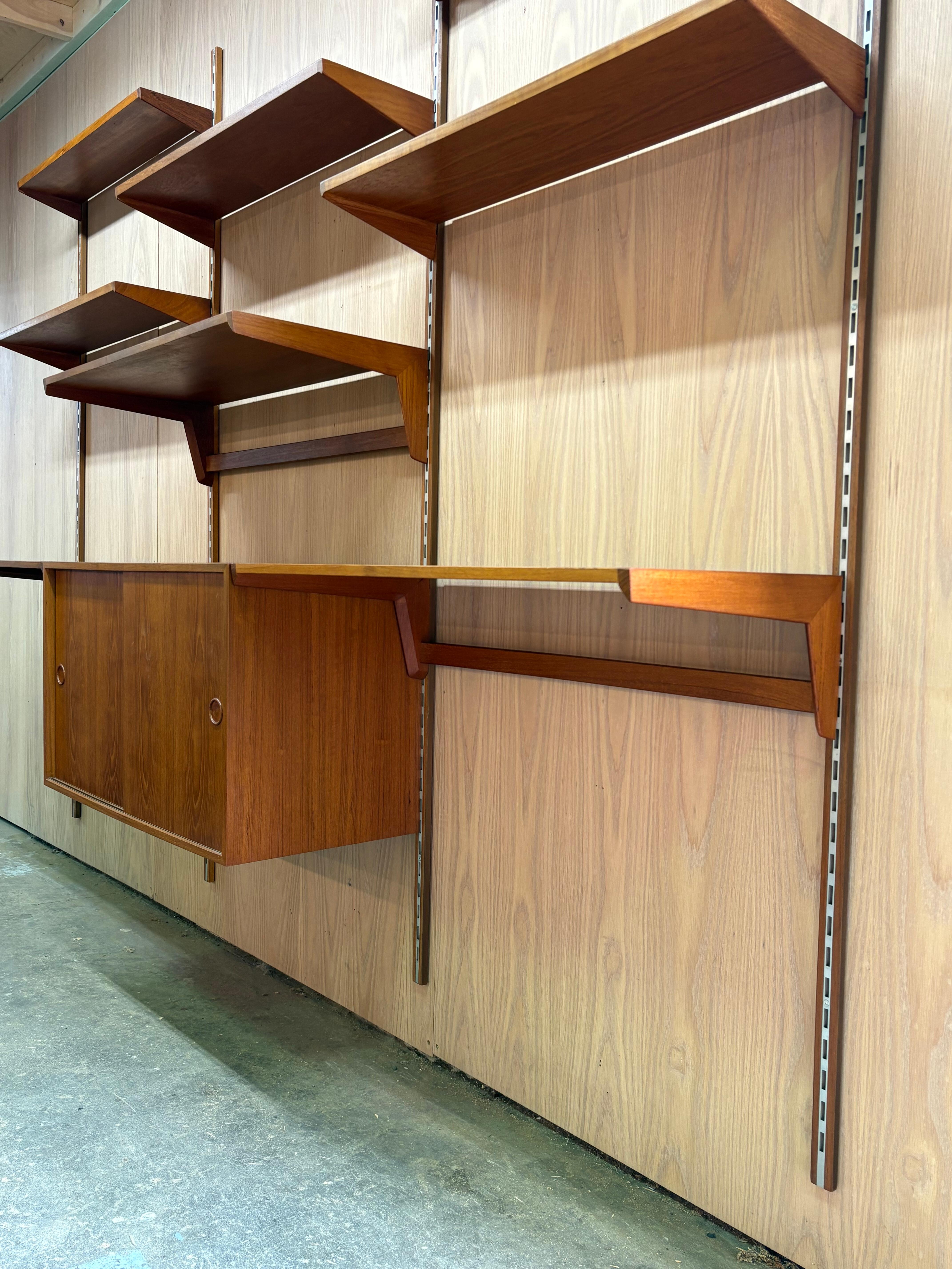 Mid-Century Modern 1960s Danish Teak Modular Wall System by Kai Kristiansen for FM Møbler For Sale